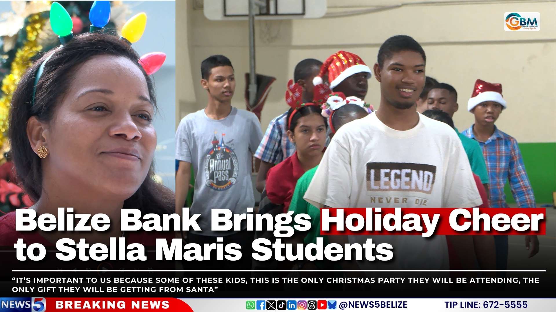 Belize Bank Brings Holiday Cheer to Stella Maris Students
