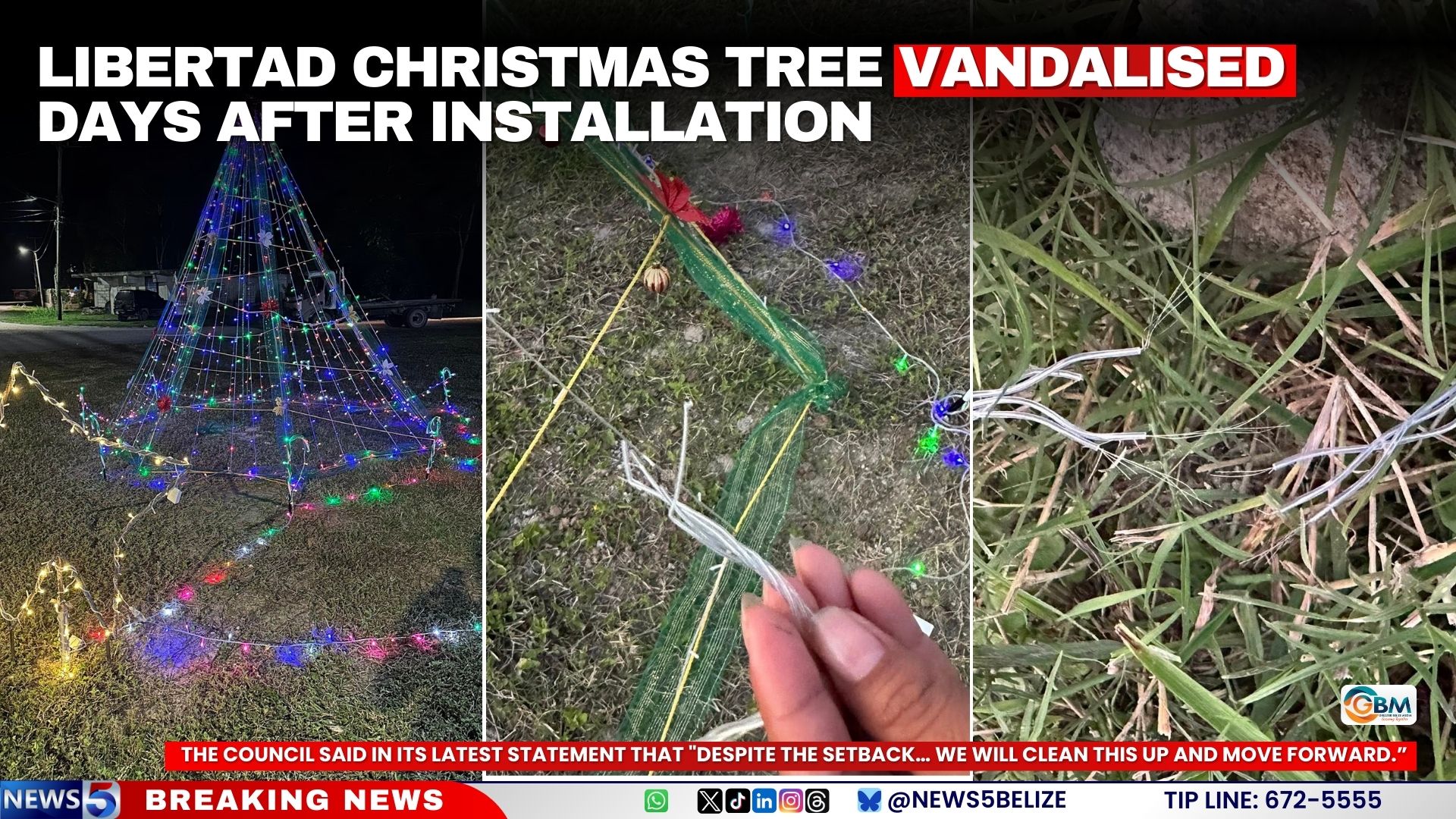 Libertad Christmas Tree Vandalised Days After Installation