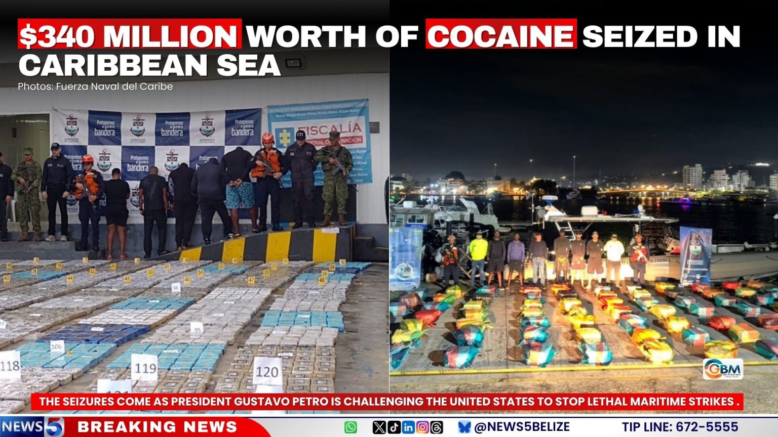 $340 Million Worth of Cocaine Seized in Caribbean Sea | Greater Belize ...