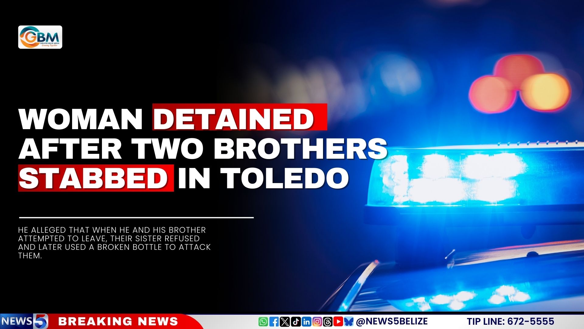 Woman Detained After Two Brothers Stabbed in Toledo