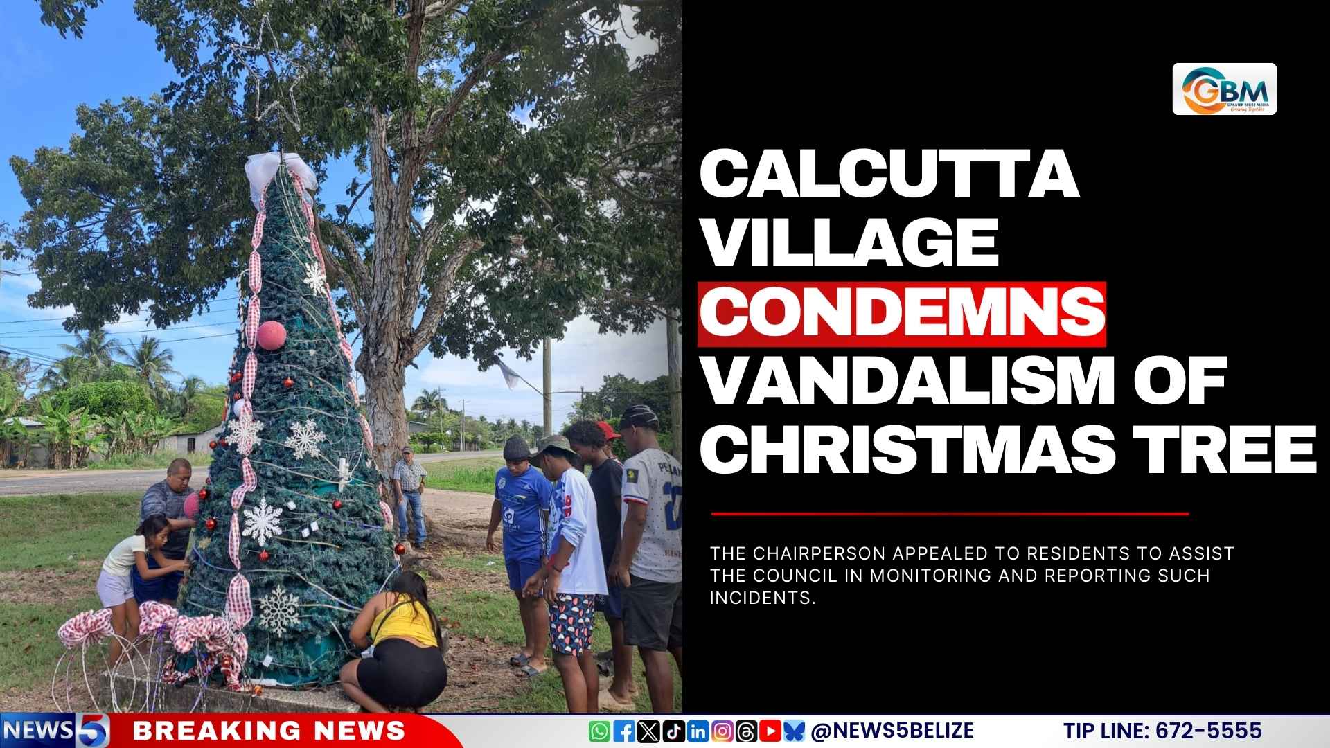 Calcutta Village Condemns Vandalism of Christmas Tree