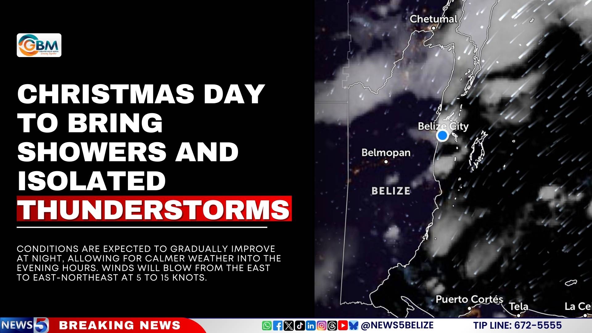 Christmas Day to Bring Showers and Isolated Thunderstorms