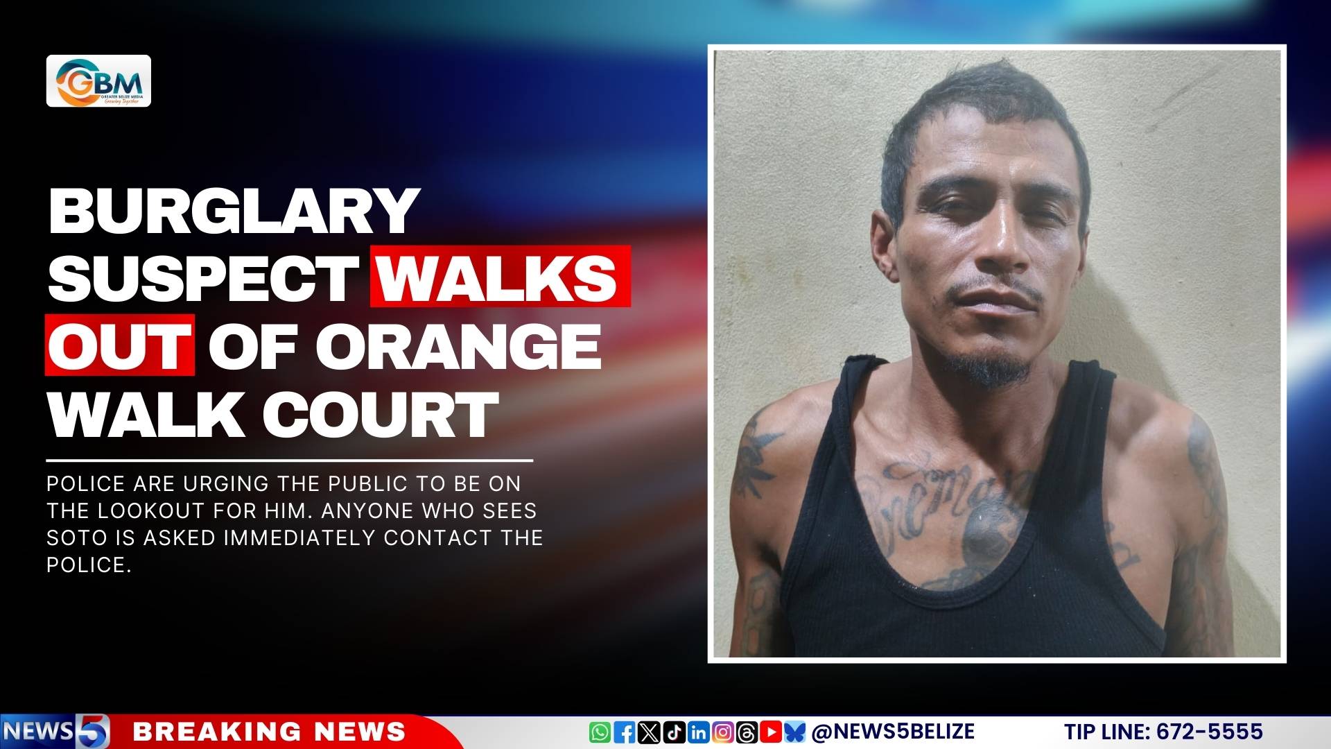 Burglary Suspect Walks Out of Orange Walk Court