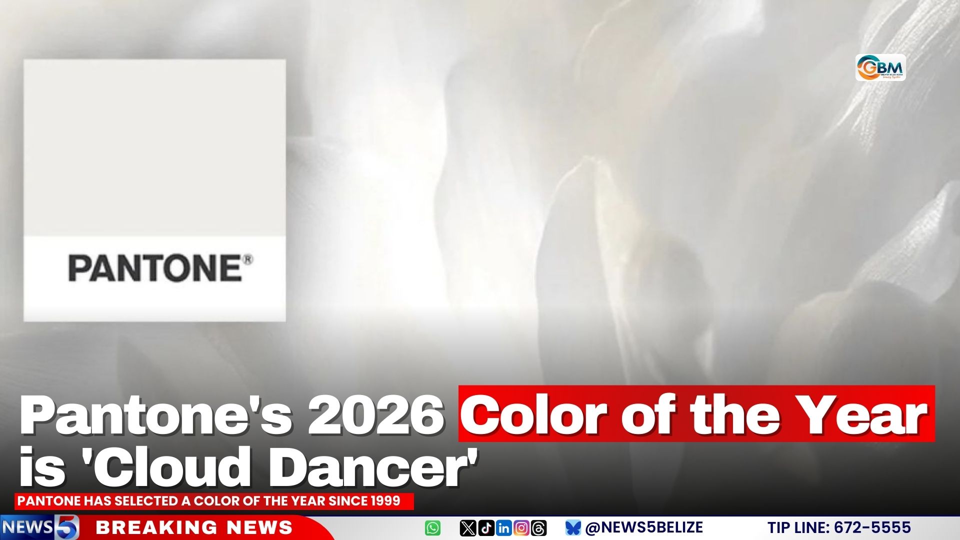 Pantone's 2026 Color of the Year is 'Cloud Dancer'