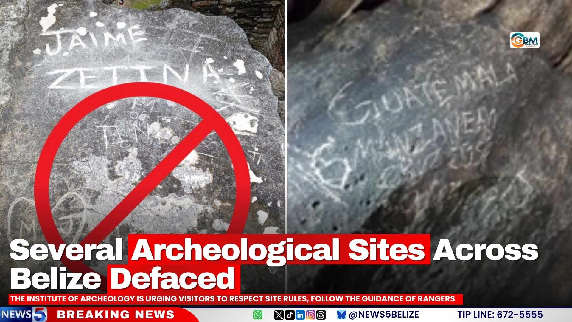 Several Archeological Sites Across Belize Defaced