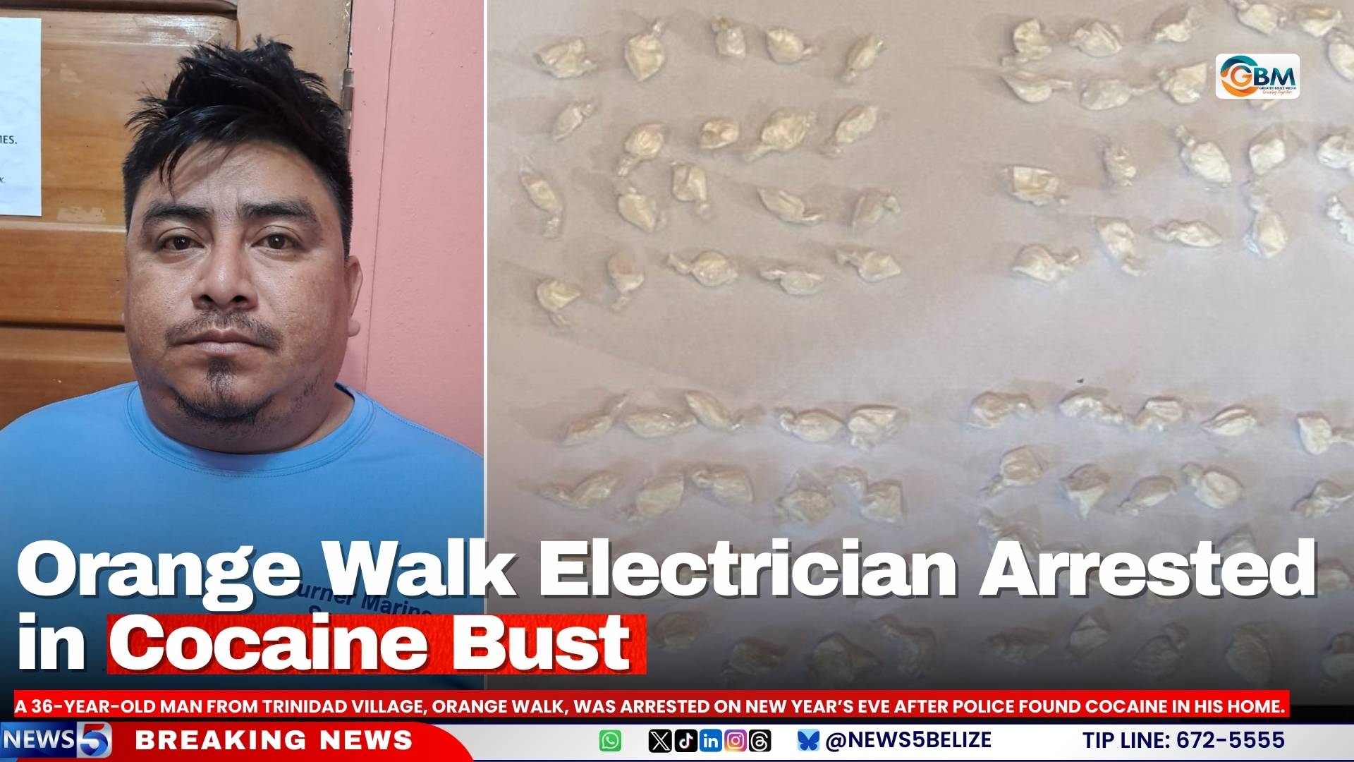 Orange Walk Electrician Arrested in Cocaine Bust