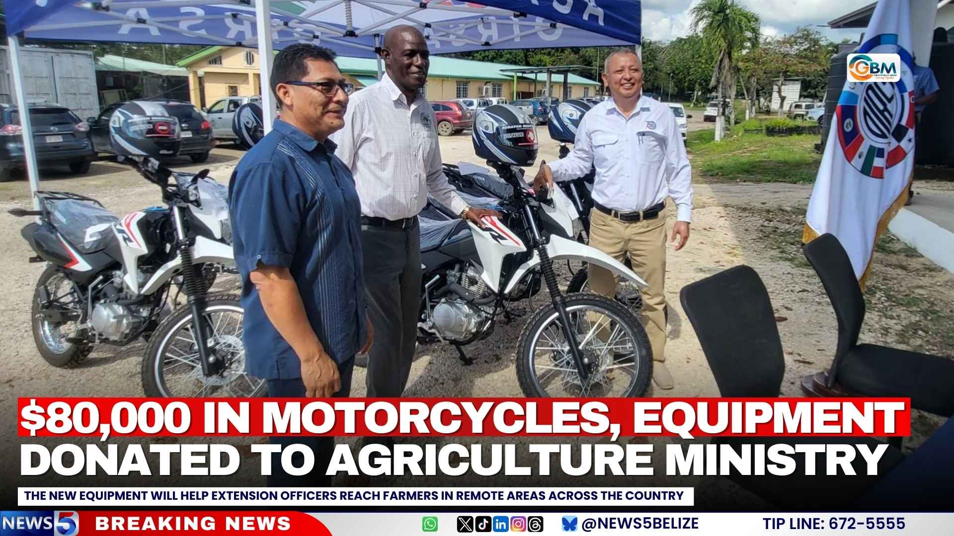 $80,000 in Motorcycles, Equipment Donated to Agriculture Ministry