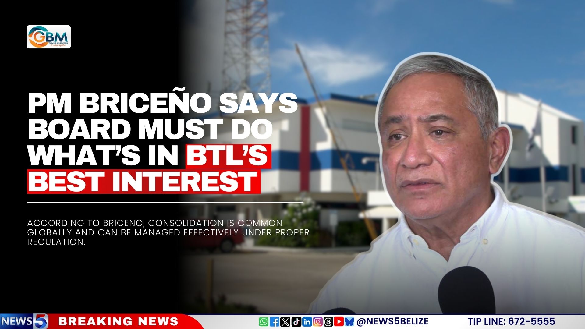 PM Briceño Says Board Must Do What’s in BTL’s Best Interest
