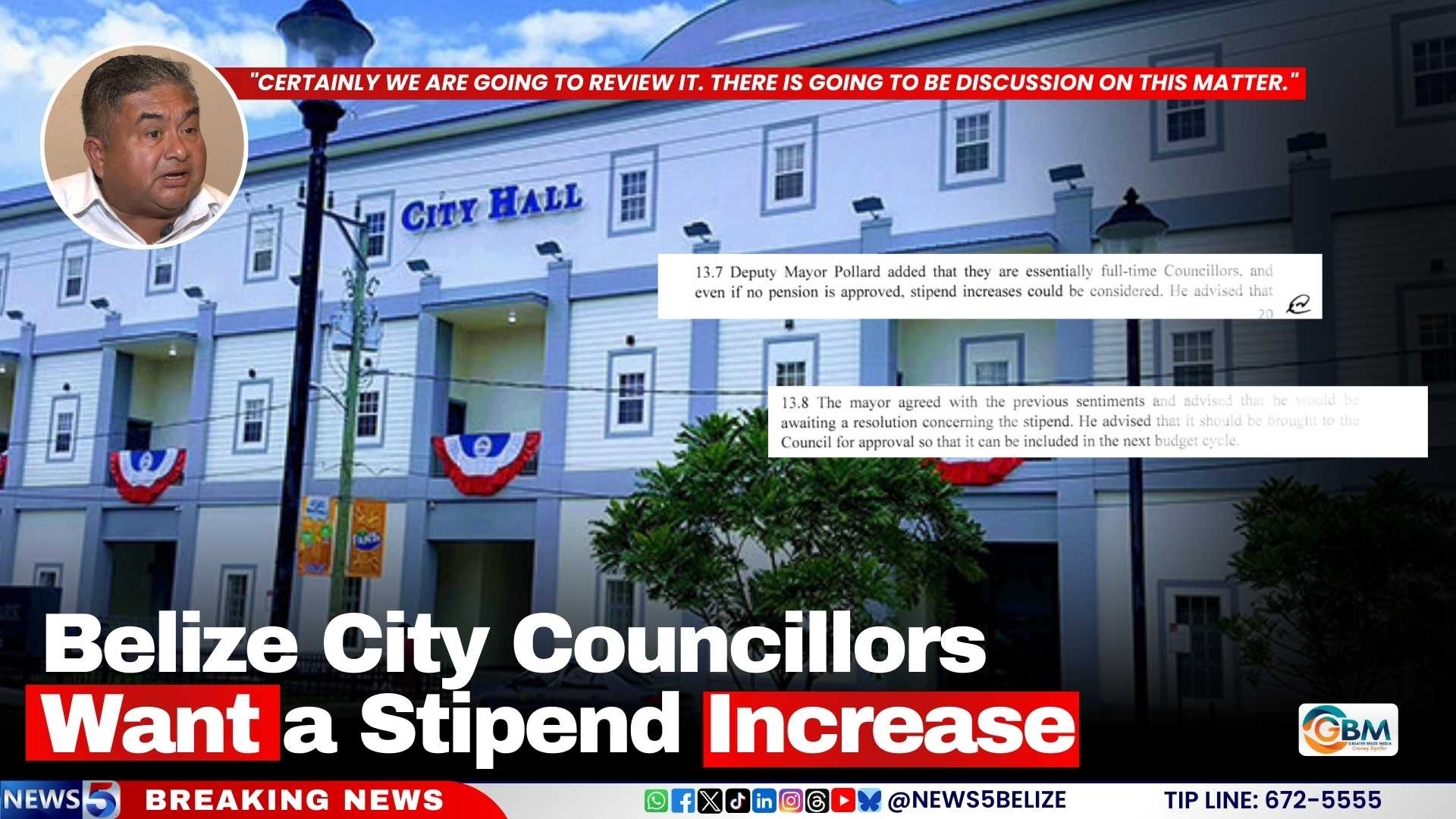 Belize City Councillors Want a Stipend Increase 