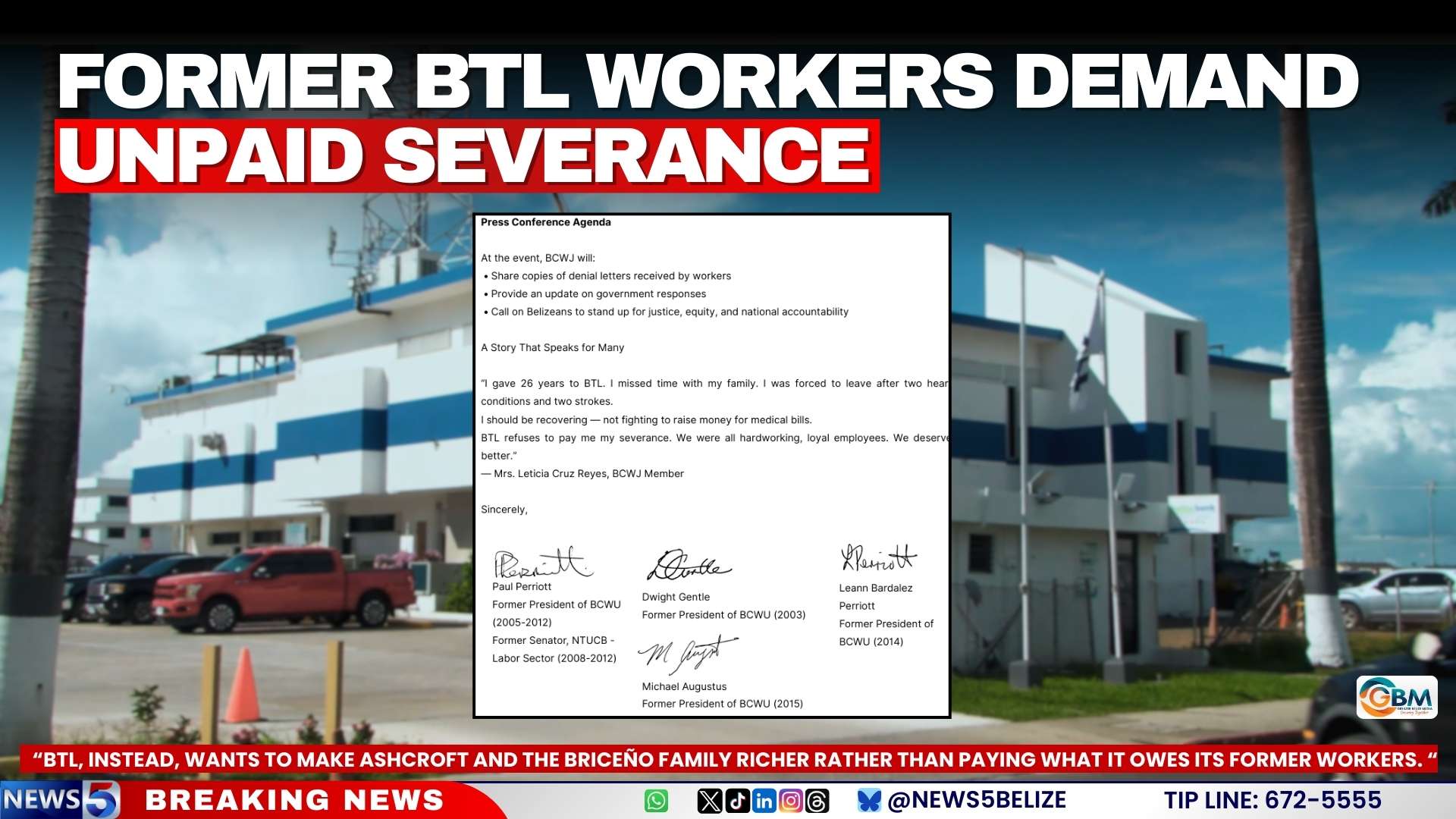 Former BTL Workers Demand Unpaid Severance