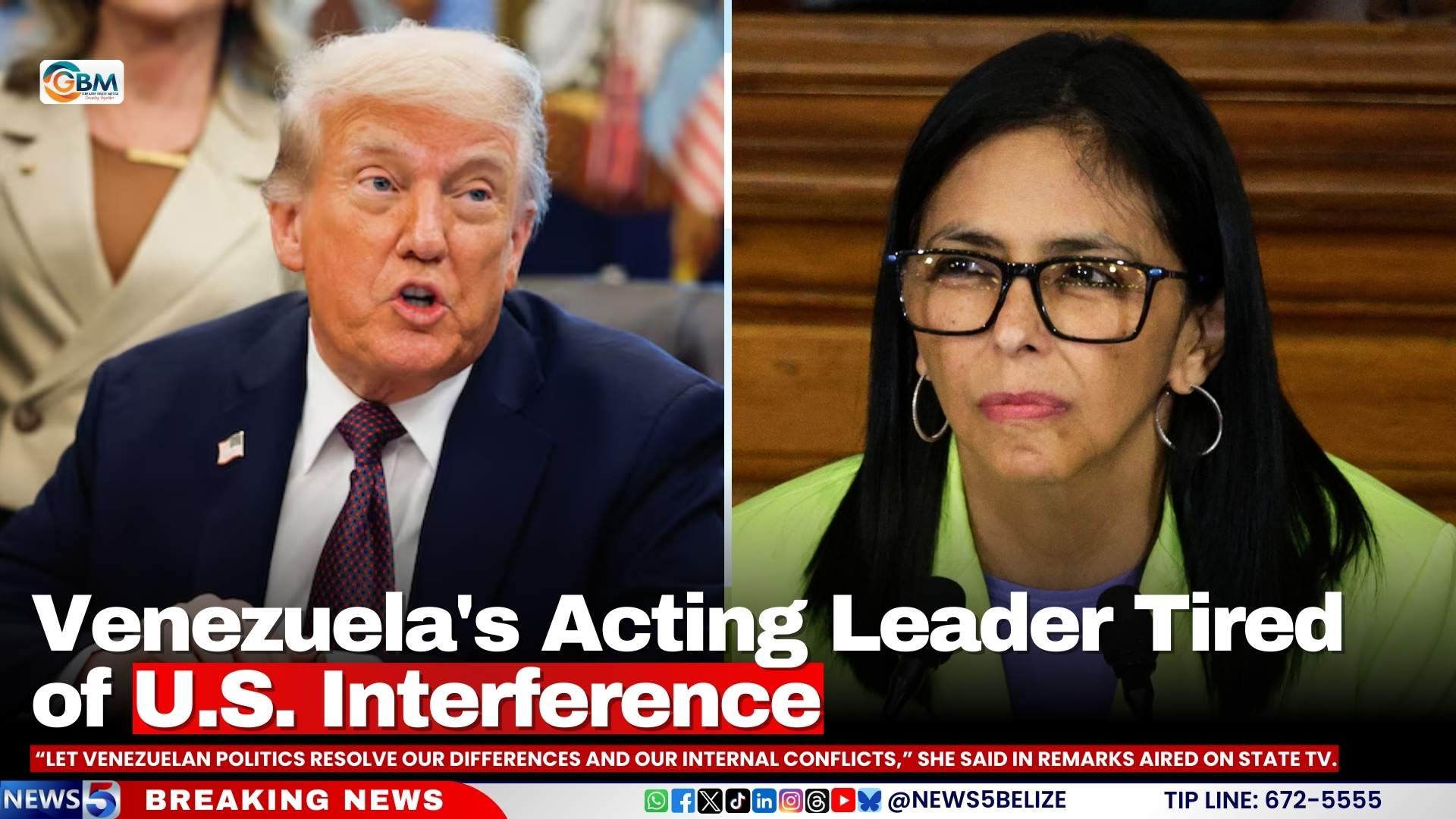 Venezuela's Acting Leader Tired of U.S. Interference