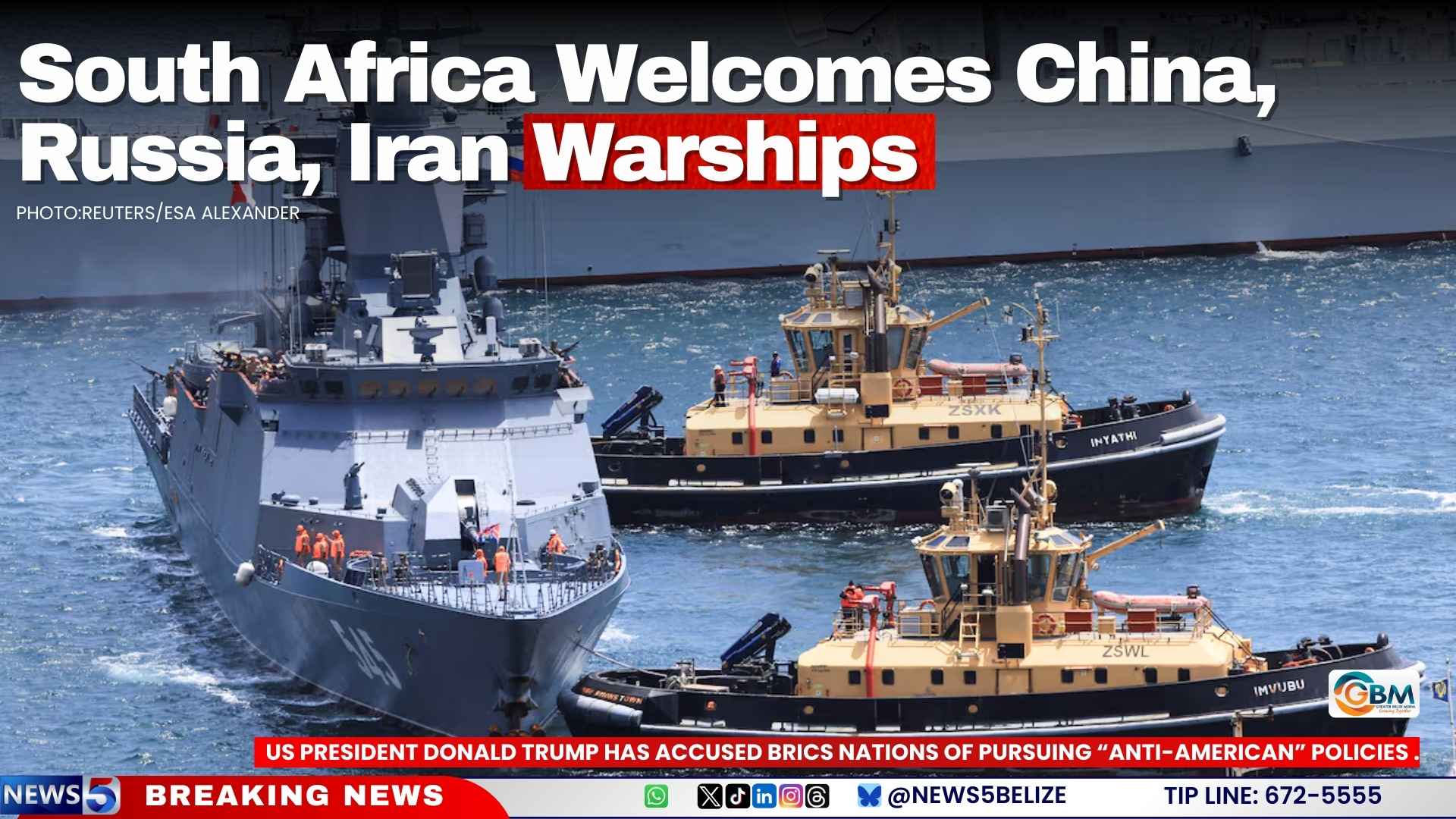 South Africa Welcomes China, Russia, Iran Warships
