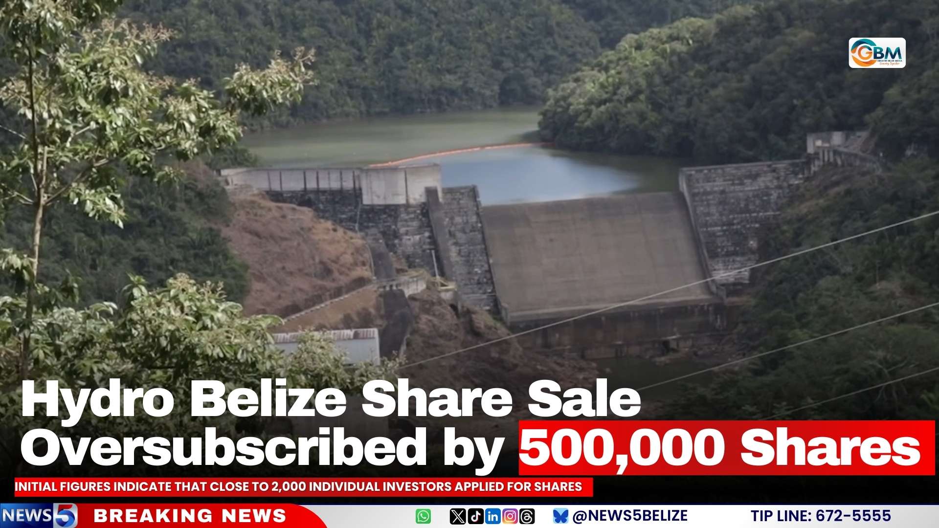 Hydro Belize Share Sale Oversubscribed by 500,000 Shares