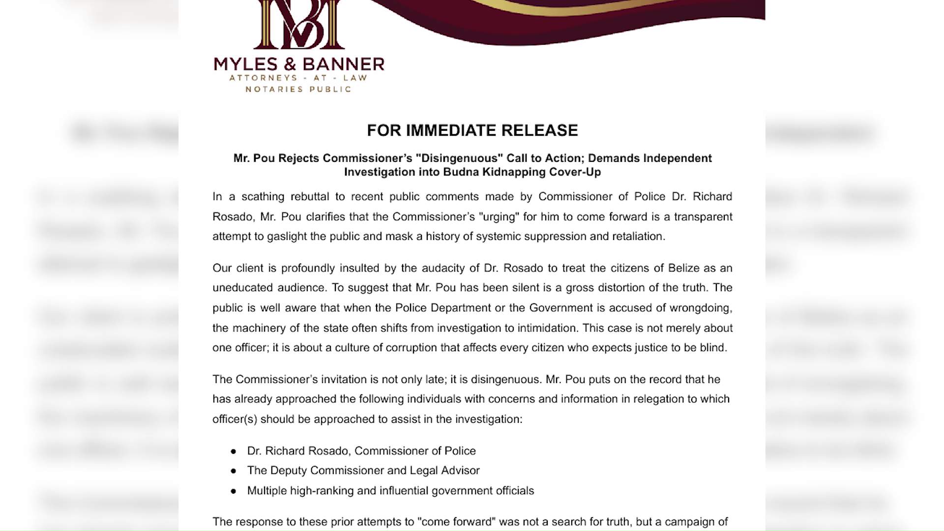 Budna Case Heats Up as Pou Pushes Back