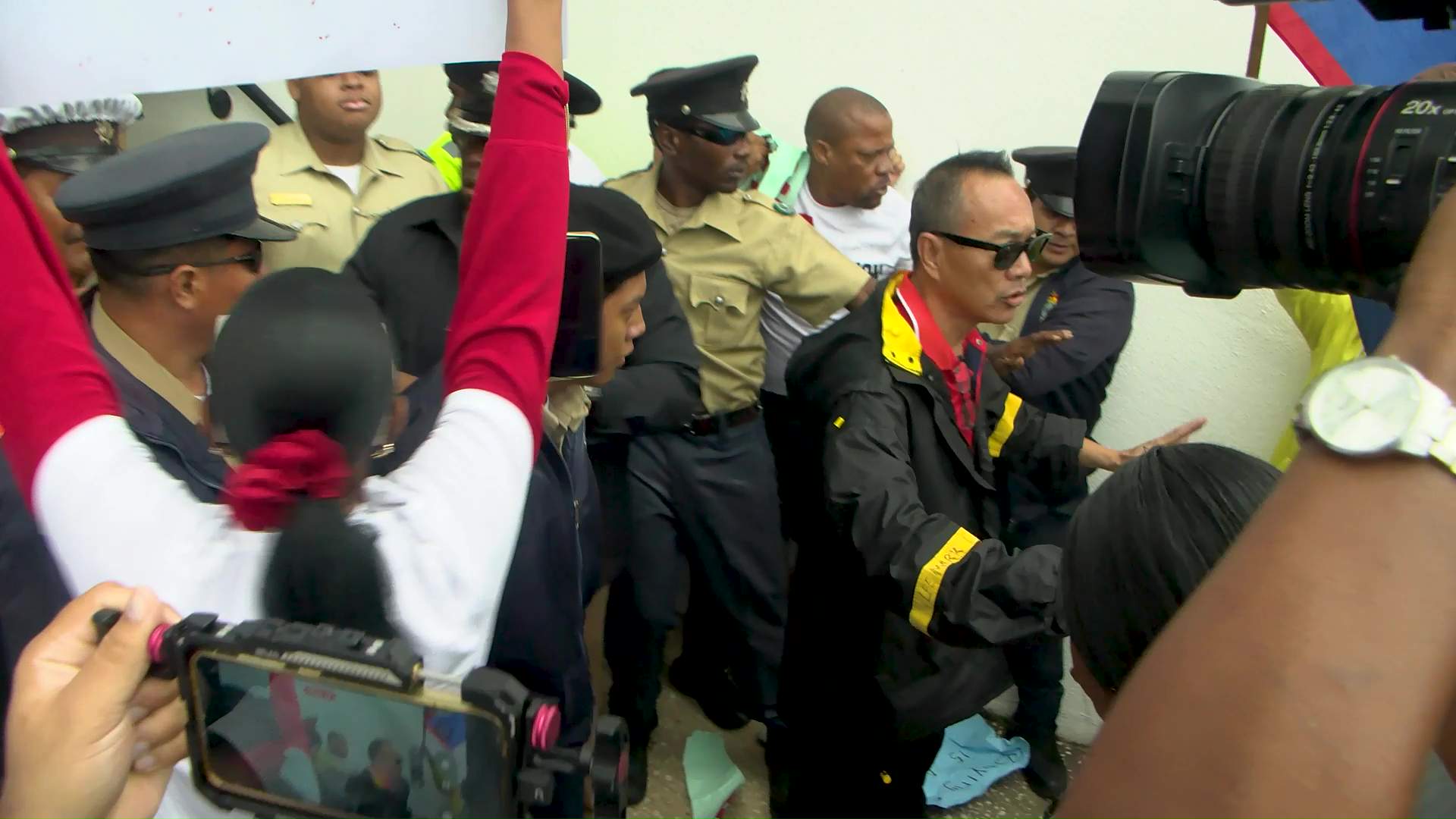 Lee Mark Chang Halts Protesters at BTL Door