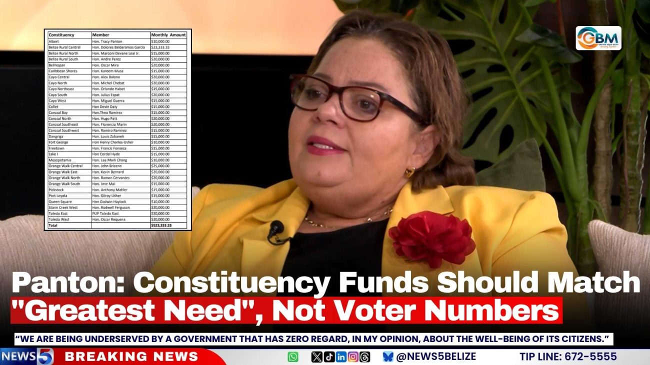 Panton: Constituency Funds Should Match "Greatest Need", Not Voter Numbers