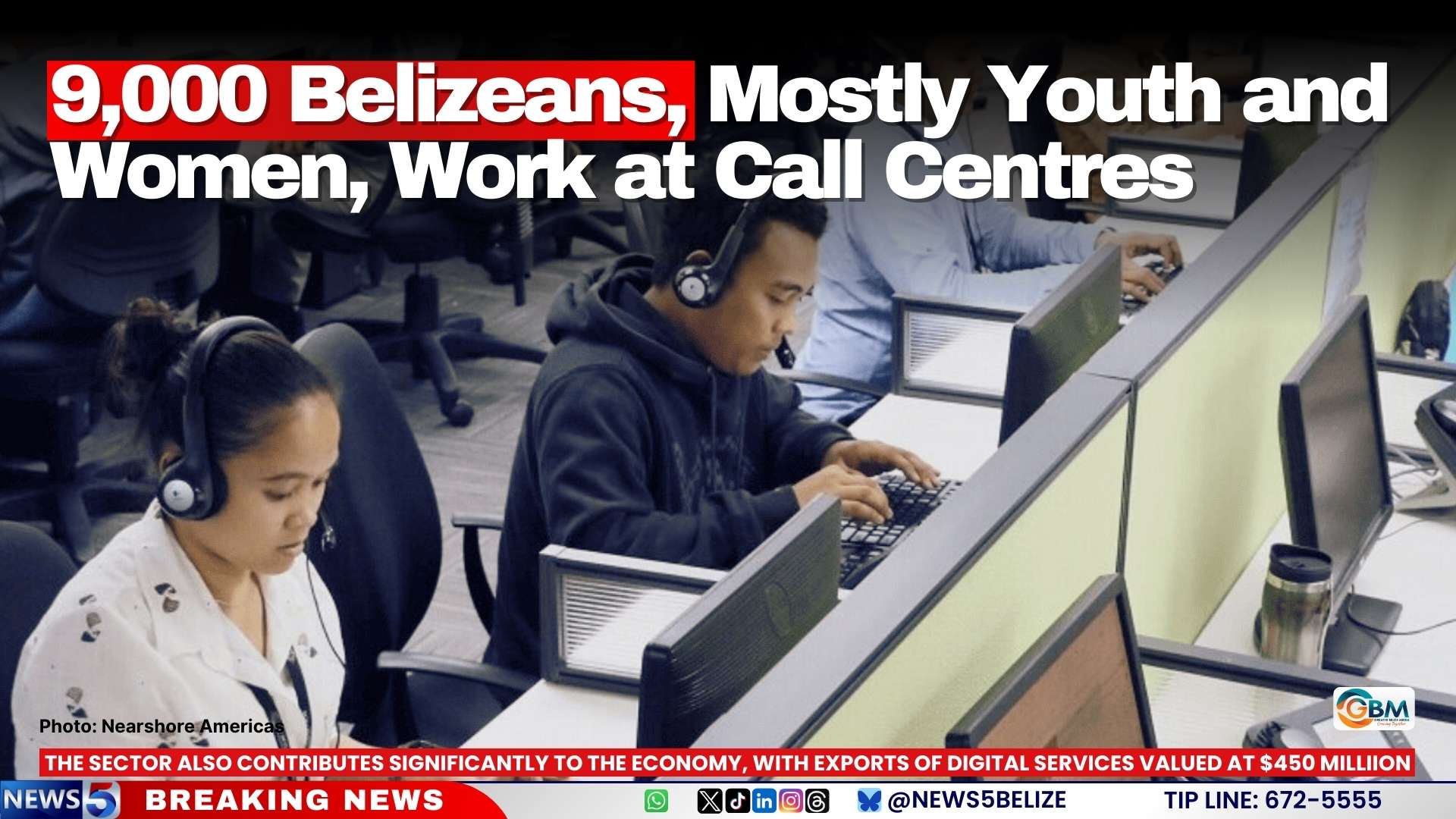 9,000 Belizeans, Mostly Youth and Women, Work at Call Centres