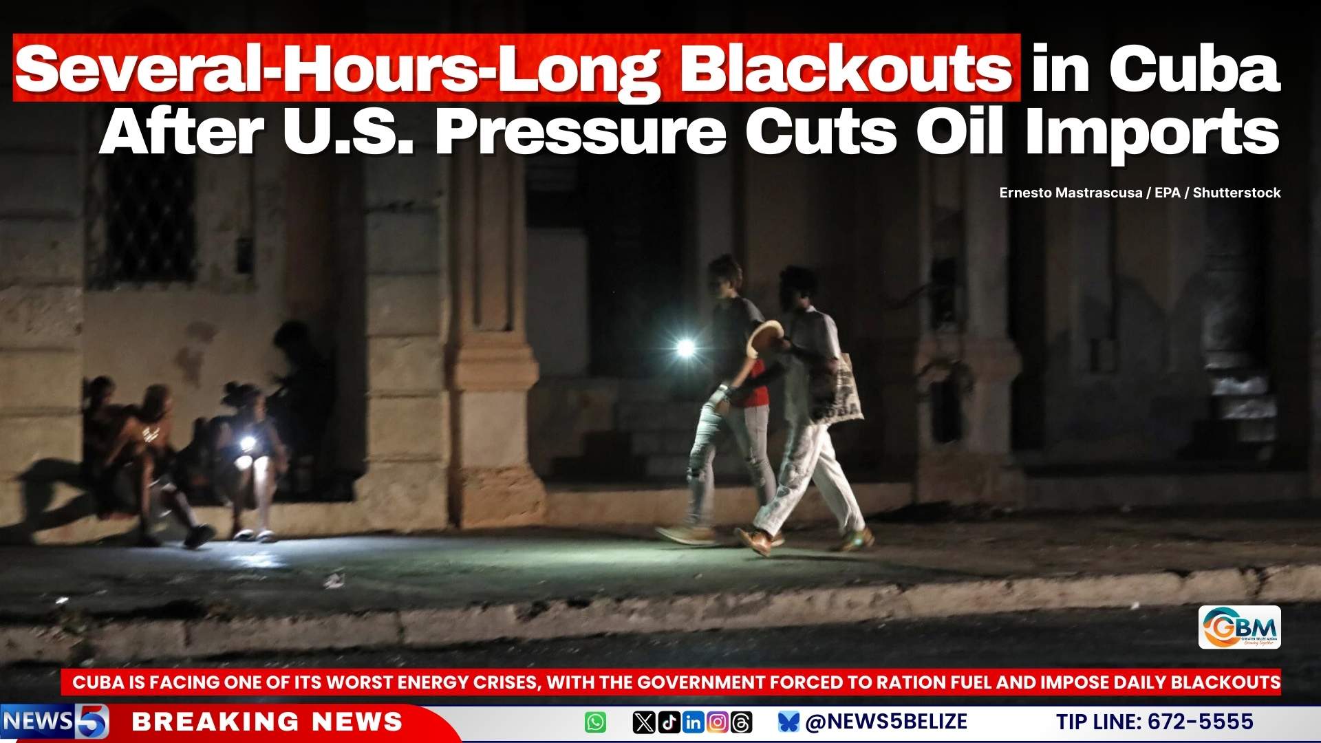 Several-Hours-Long Blackouts in Cuba After U.S. Pressure Cuts Oil Imports