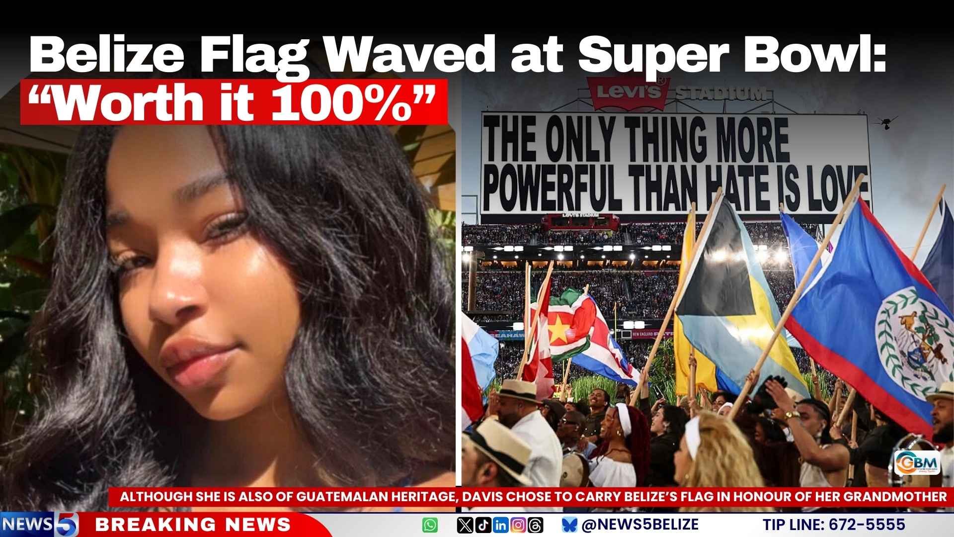 Belize Flag Waved at Super Bowl: “Worth it 100%”