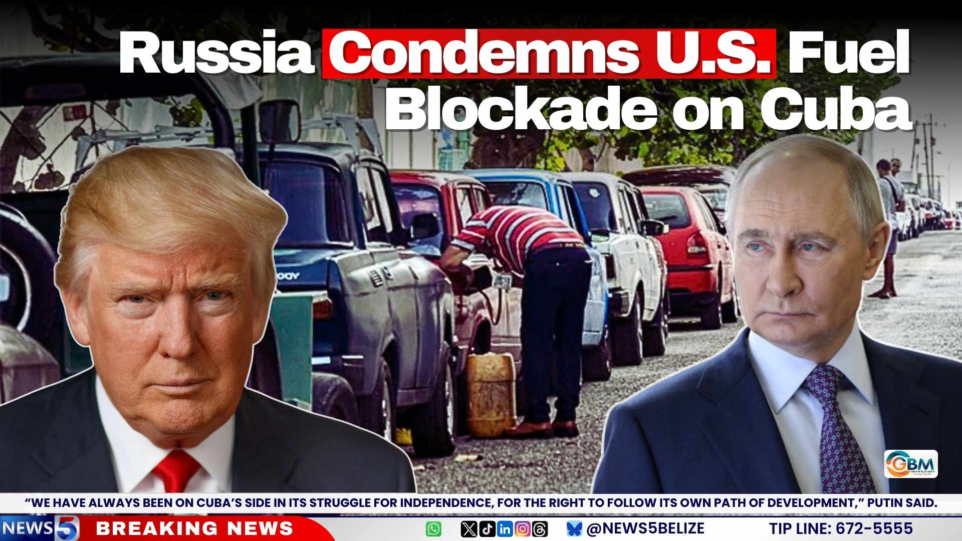 Russia Condemns U.S. Fuel Blockade on Cuba