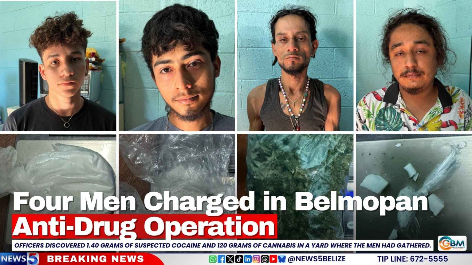 Four Men Charged in Belmopan Anti-Drug Operation | Greater Belize Media