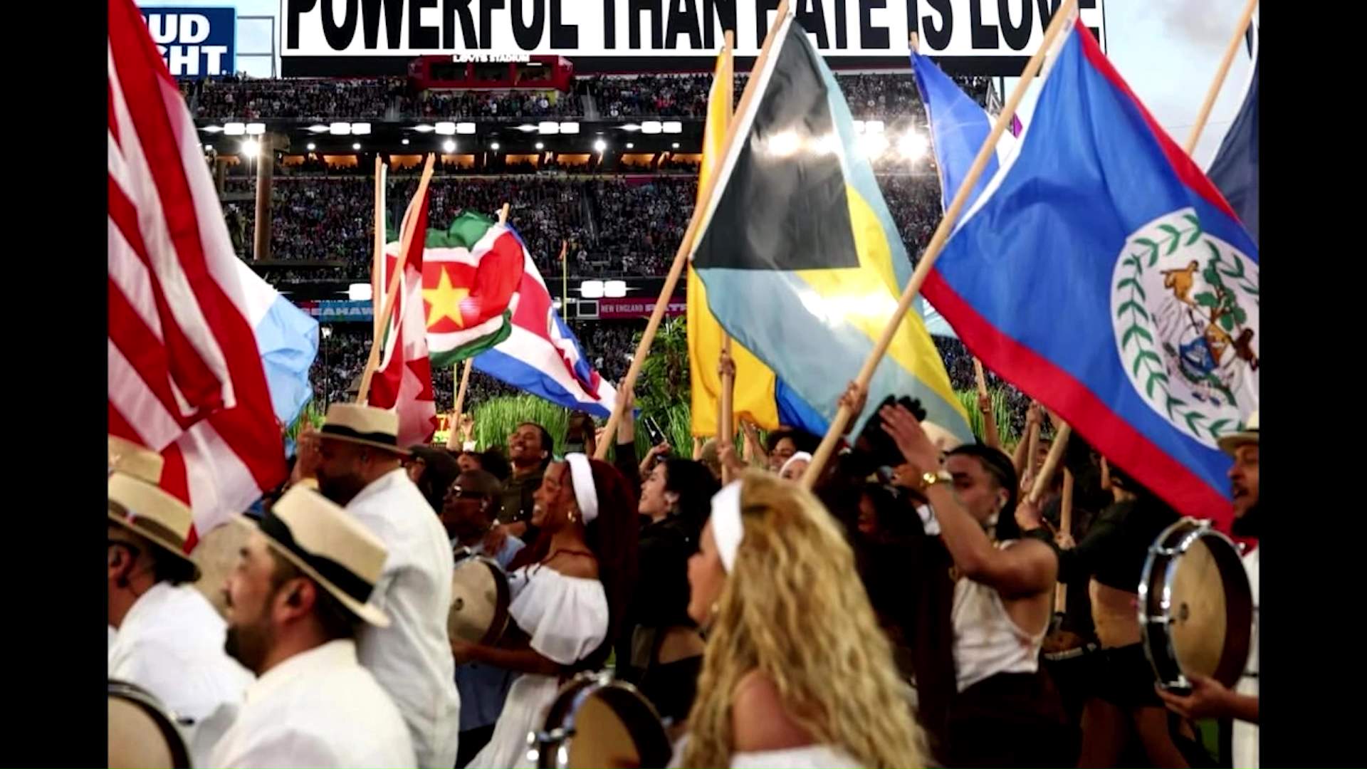 Belize Flag Flies High During Super Bowl Halftime Tribute