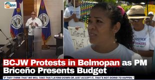 BCJW Protests in Belmopan as PM Briceño Presents Budget