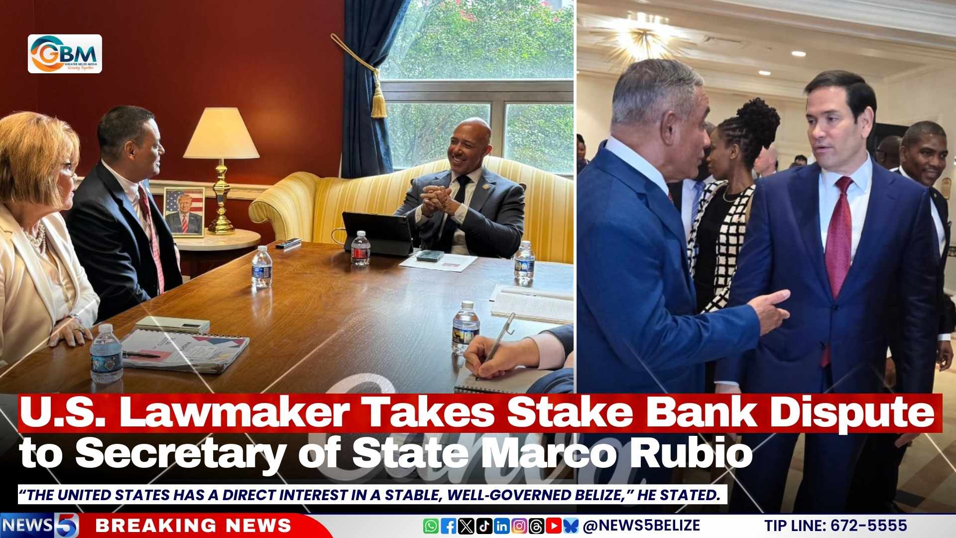 U.S. Lawmaker Takes Stake Bank Dispute to Secretary of State Marco Rubio