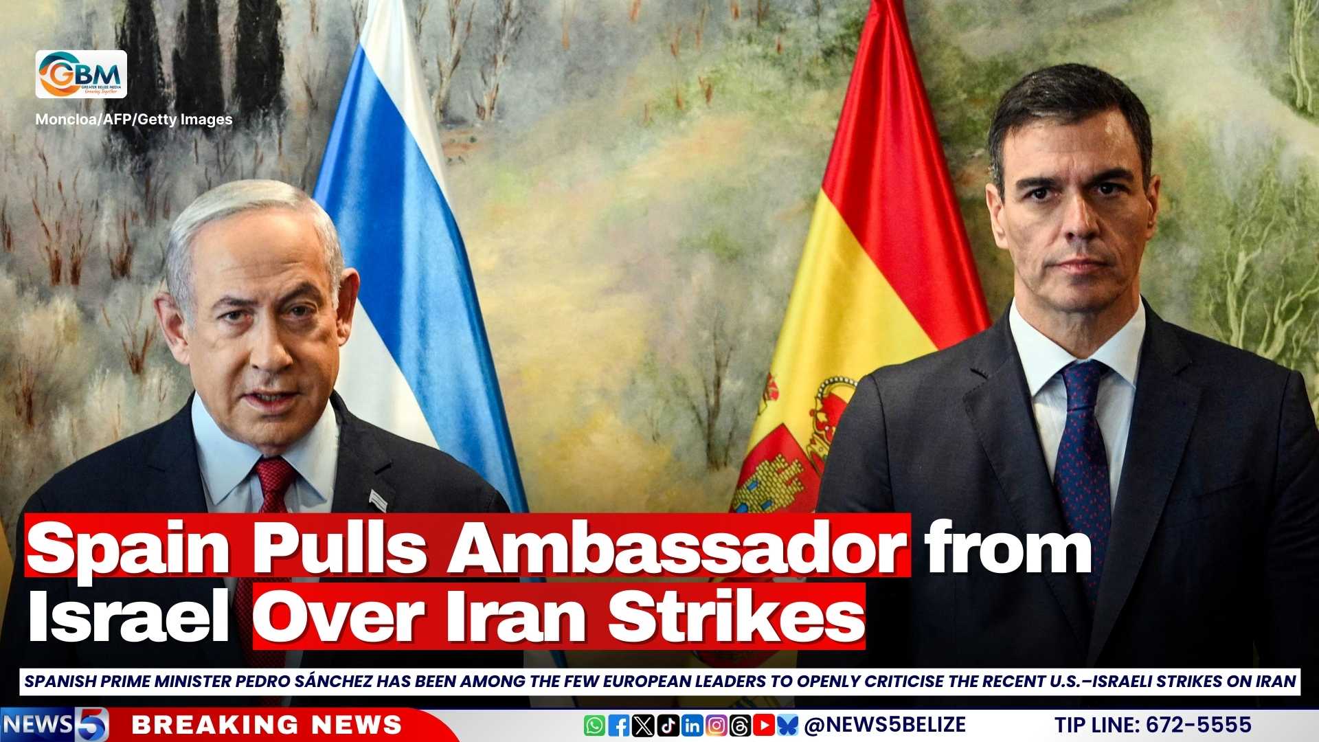 Spain Pulls Ambassador from Israel Over Iran Strikes