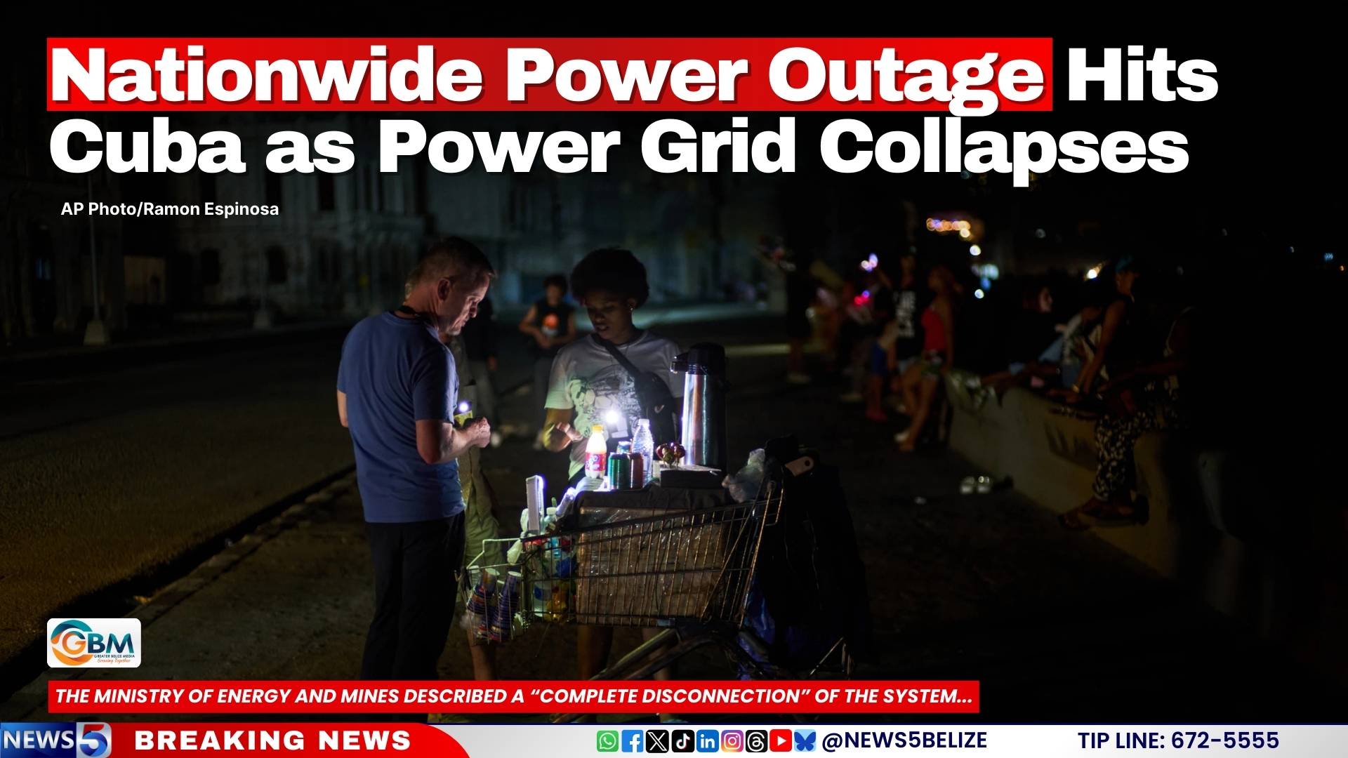 Nationwide Power Outage Hits Cuba as Power Grid Collapses
