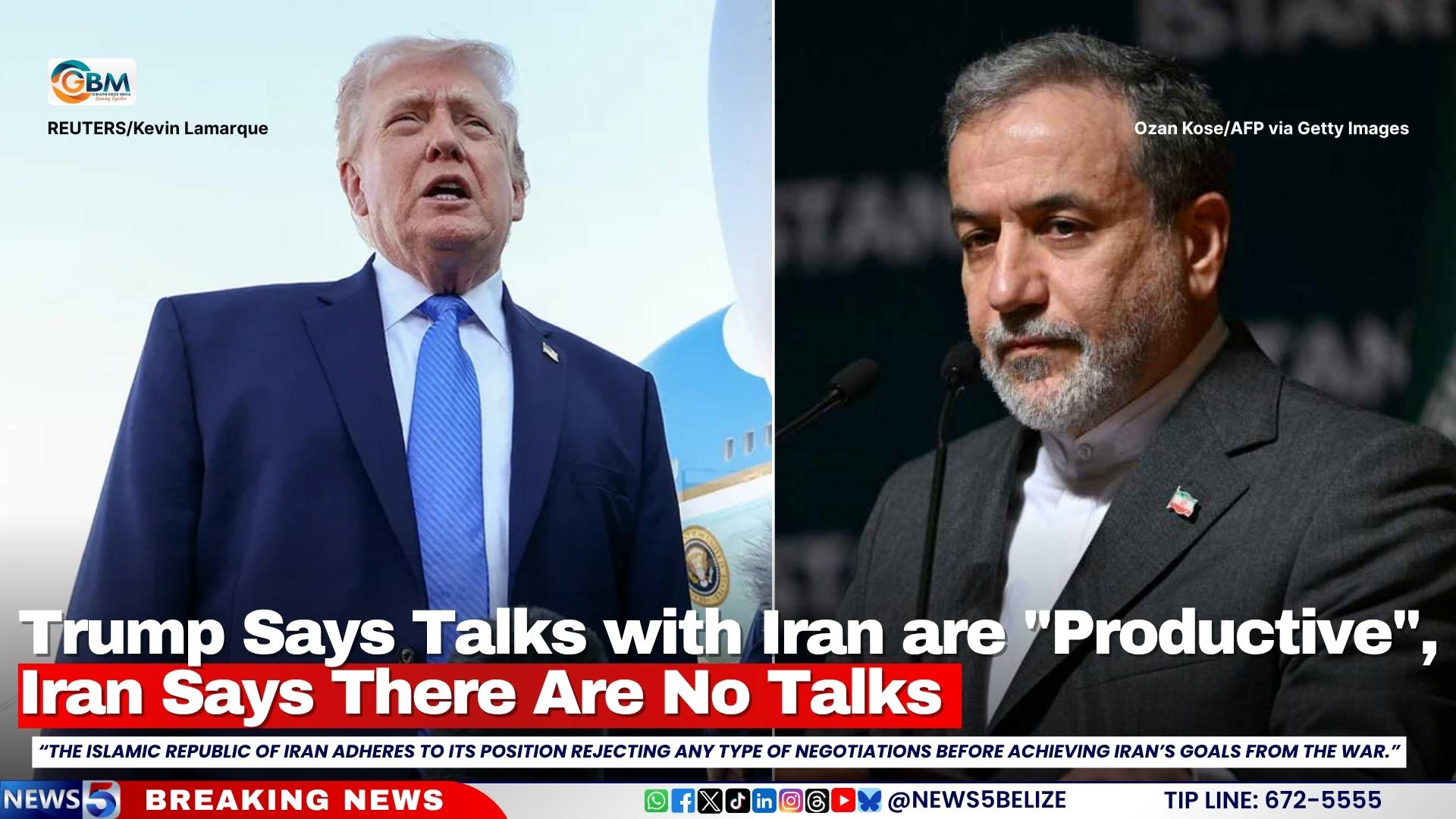 Trump Says Talks with Iran are "Productive", Iran Says There Are No Talks