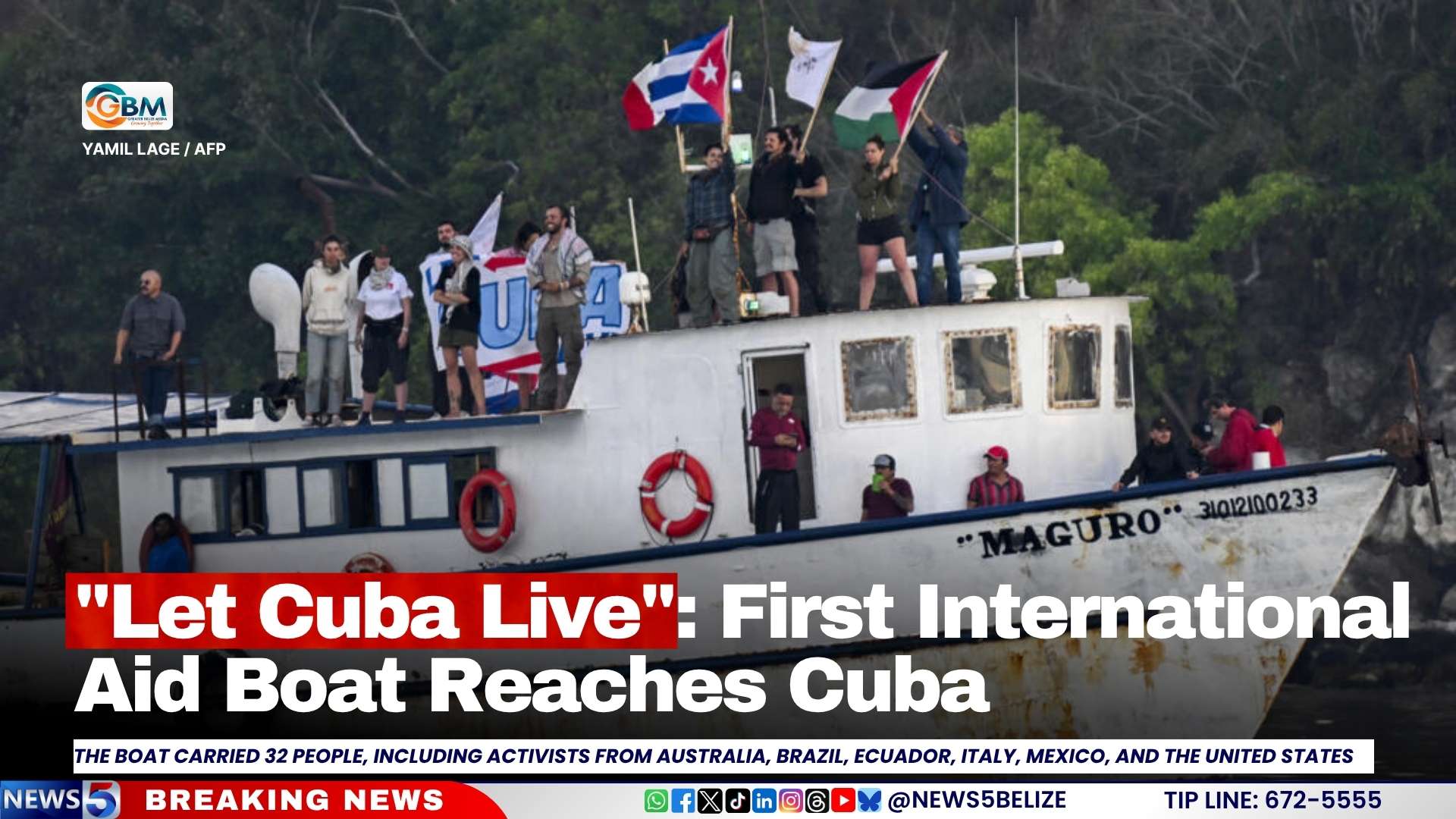 "Let Cuba Live": First International Aid Boat Reaches Cuba