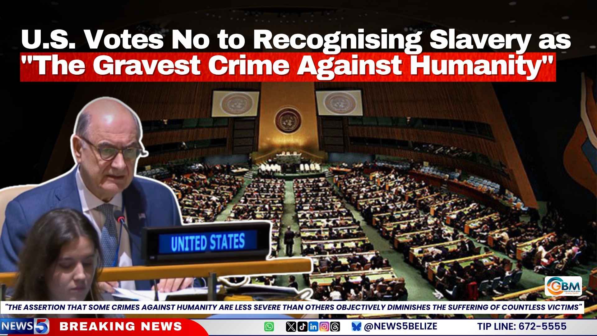 U.S. Votes No to Recognising Slavery as "The Gravest Crime Against Humanity"