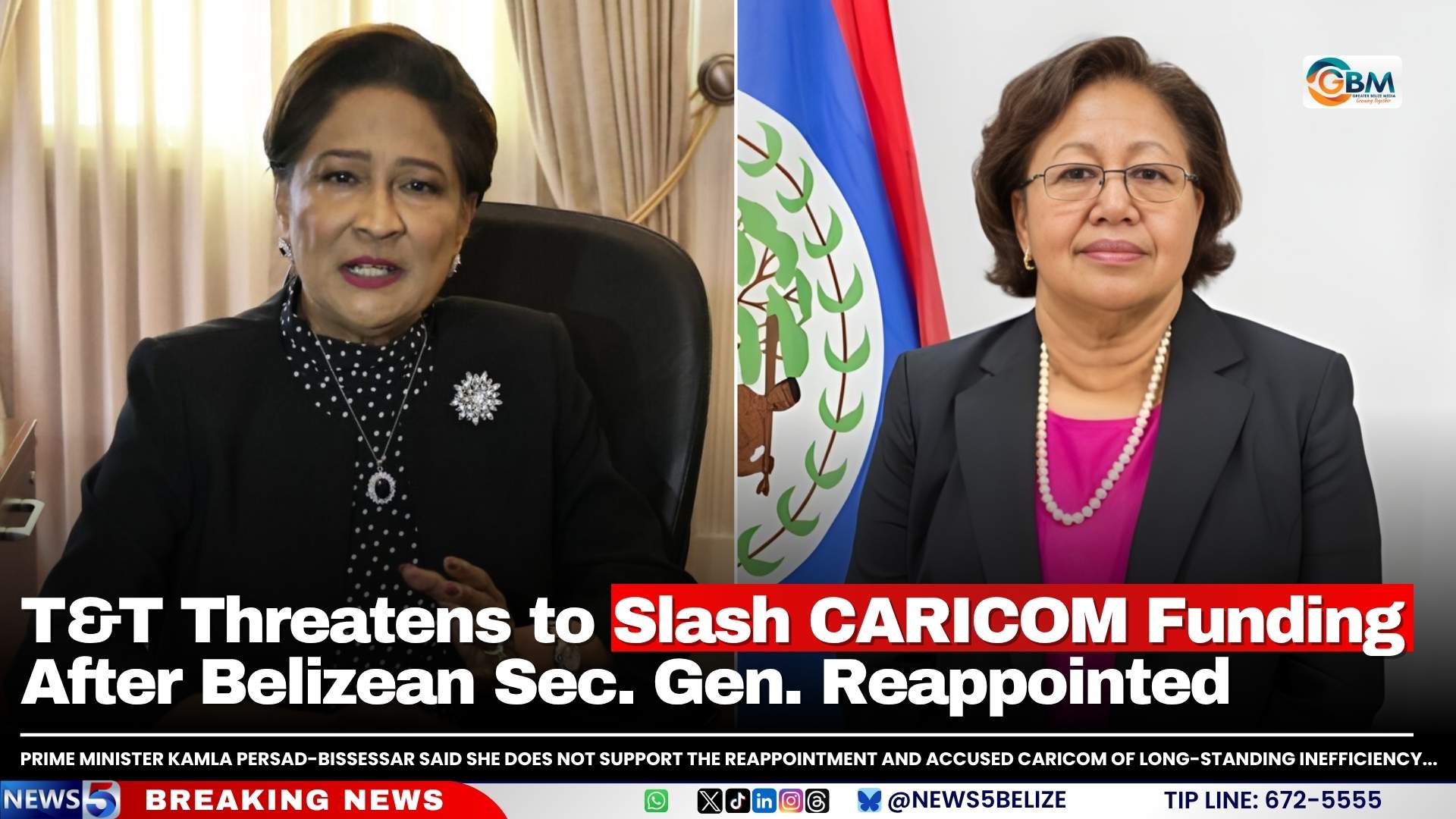 T&T Threatens to Slash CARICOM Funding After Belizean Sec. Gen. Reappointed