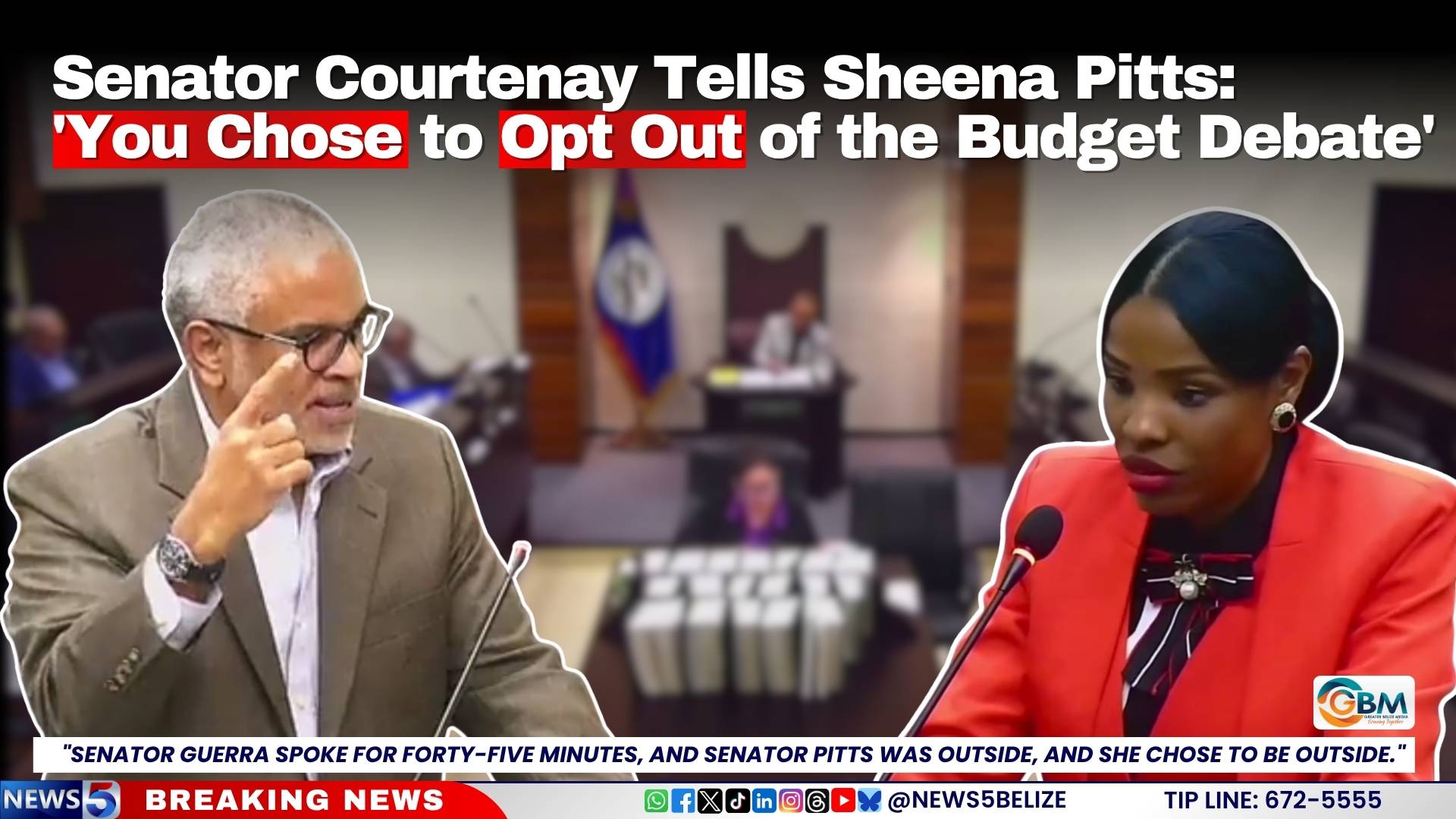 Senator Courtenay Tells Sheena Pitts: 'You Chose to Opt Out of the Budget Debate'