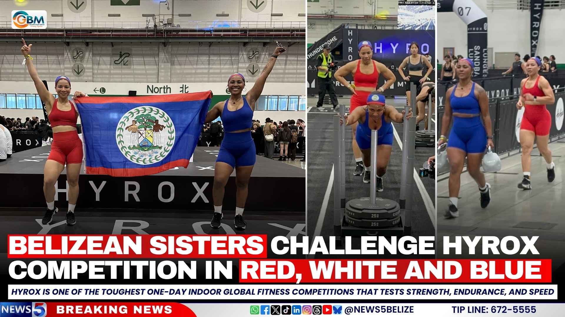 Belizean Sisters Challenge Hyrox Competition in Red, White and Blue