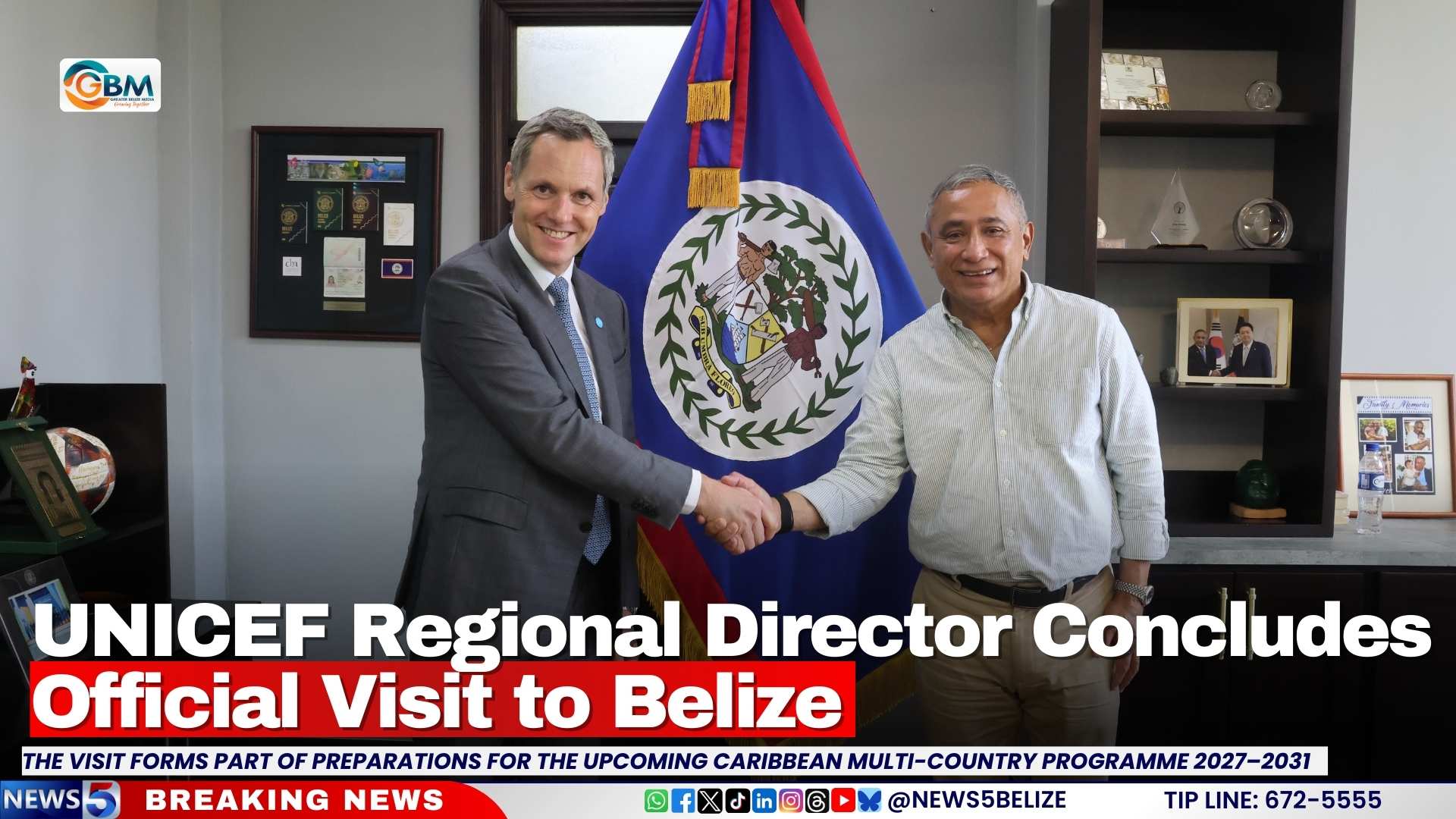 UNICEF Regional Director Concludes Official Visit to Belize