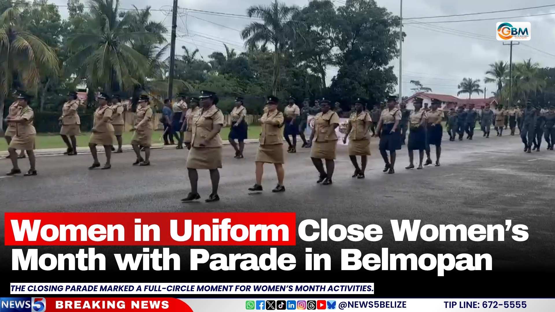 Women in Uniform Close Women’s Month with Parade in Belmopan
