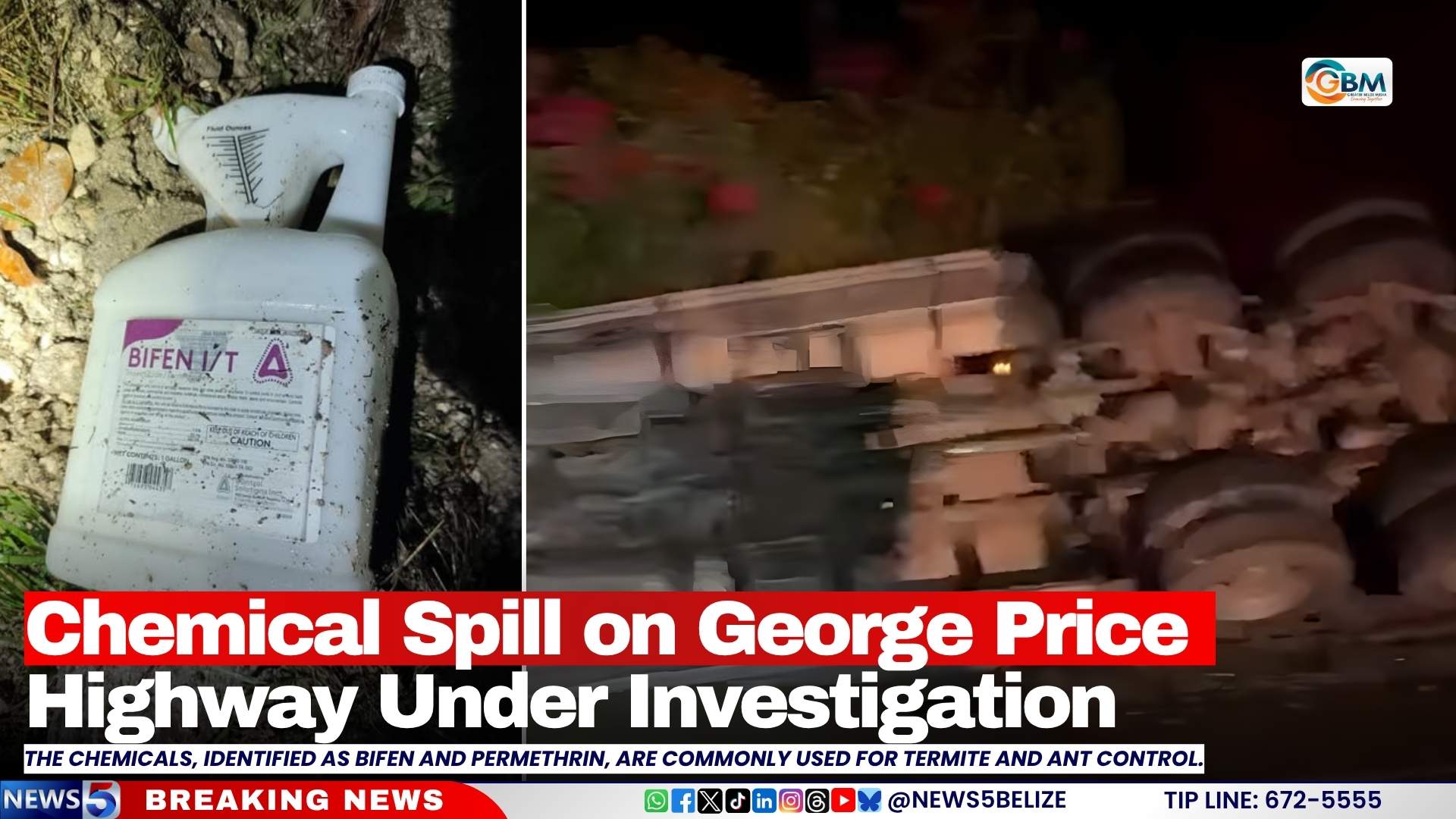 Chemical Spill on George Price Highway Under Investigation