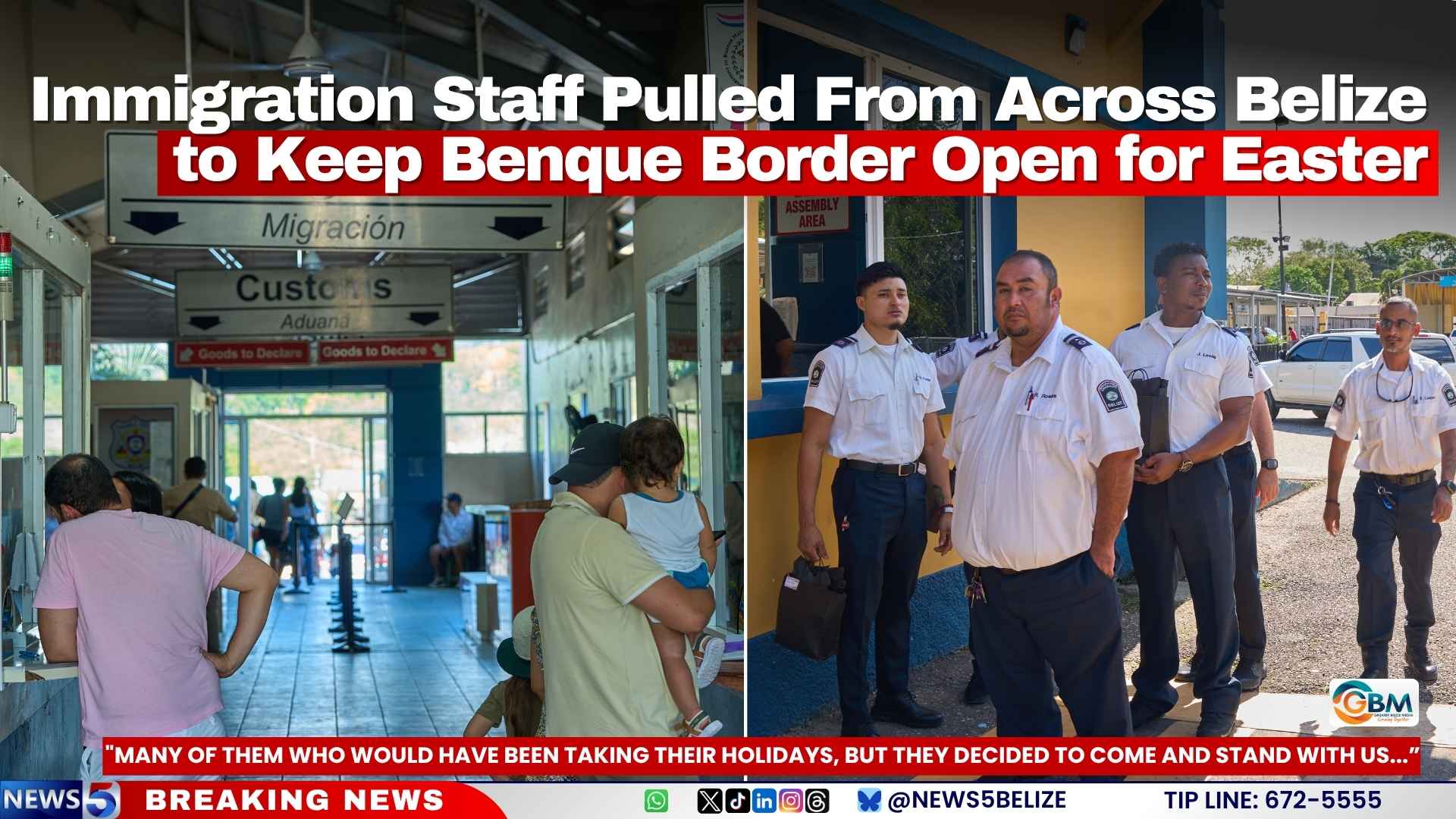 Immigration Staff Pulled From Across Belize to Keep Benque Border Open for Easter