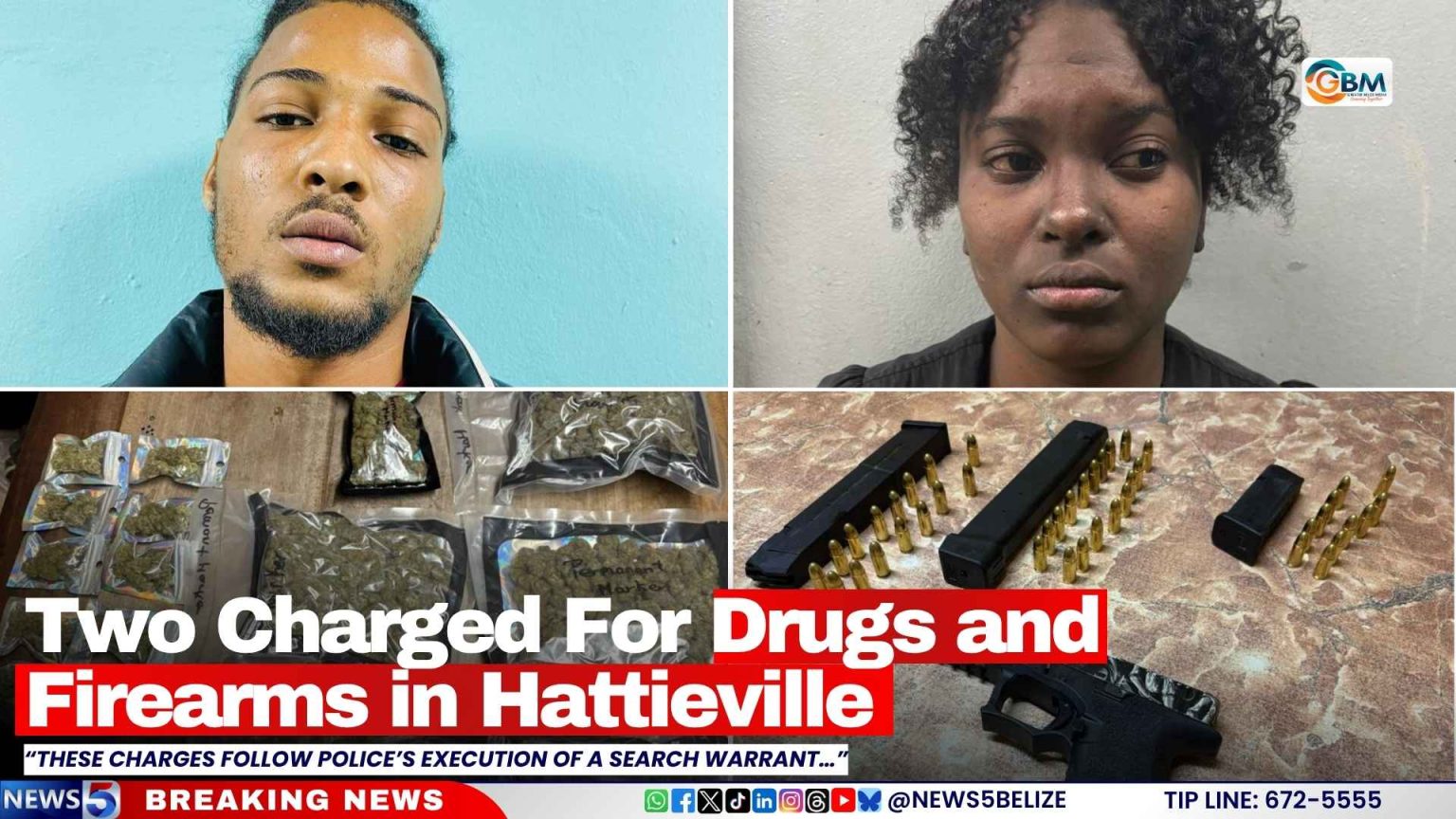Two Charged For Drugs and Firearms in Hattieville | Greater Belize Media