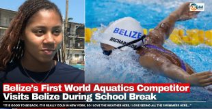 Belize’s First World Aquatics Competitor Visits Belize During School Break