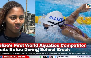 Belize’s First World Aquatics Competitor Visits Belize During School Break