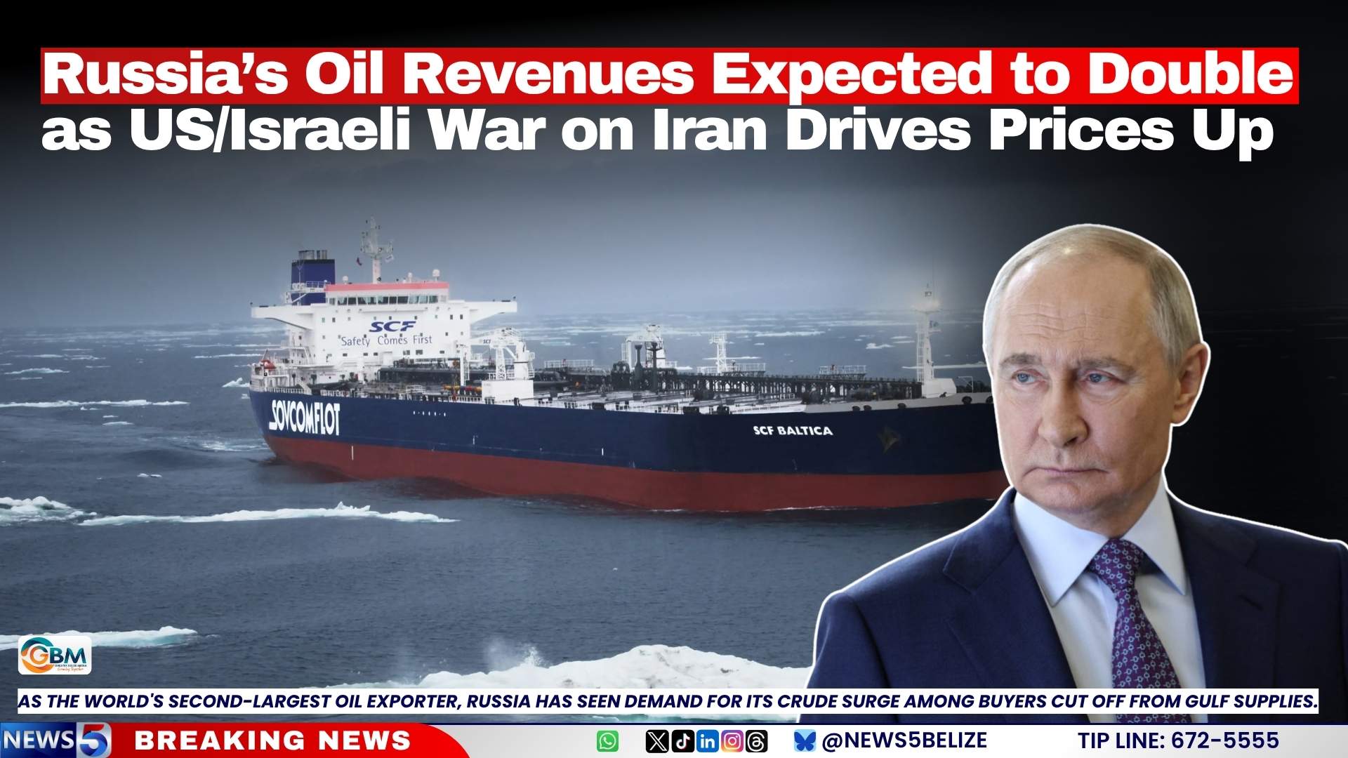Russia’s Oil Revenues Expected to Double as US/Israeli War on Iran Drives Prices Up