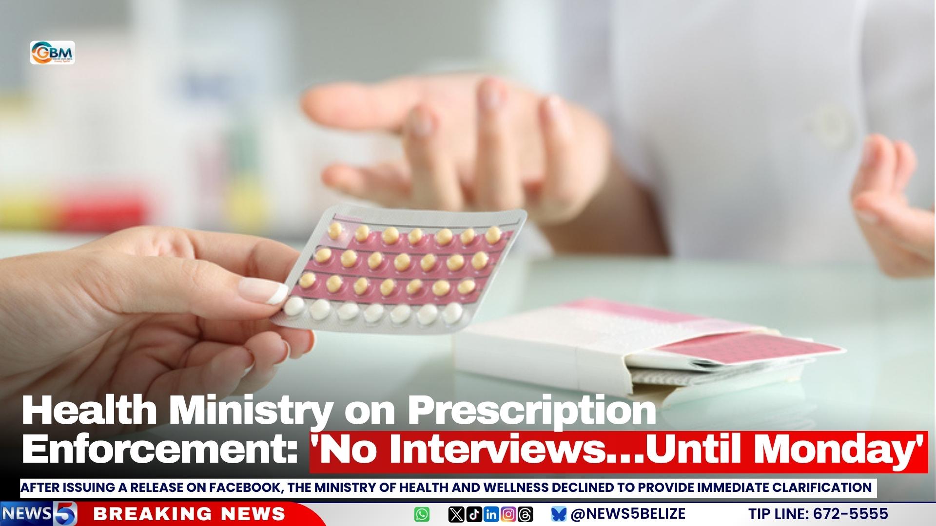 Health Ministry on Prescription Enforcement: 'No Interviews…Until Monday'