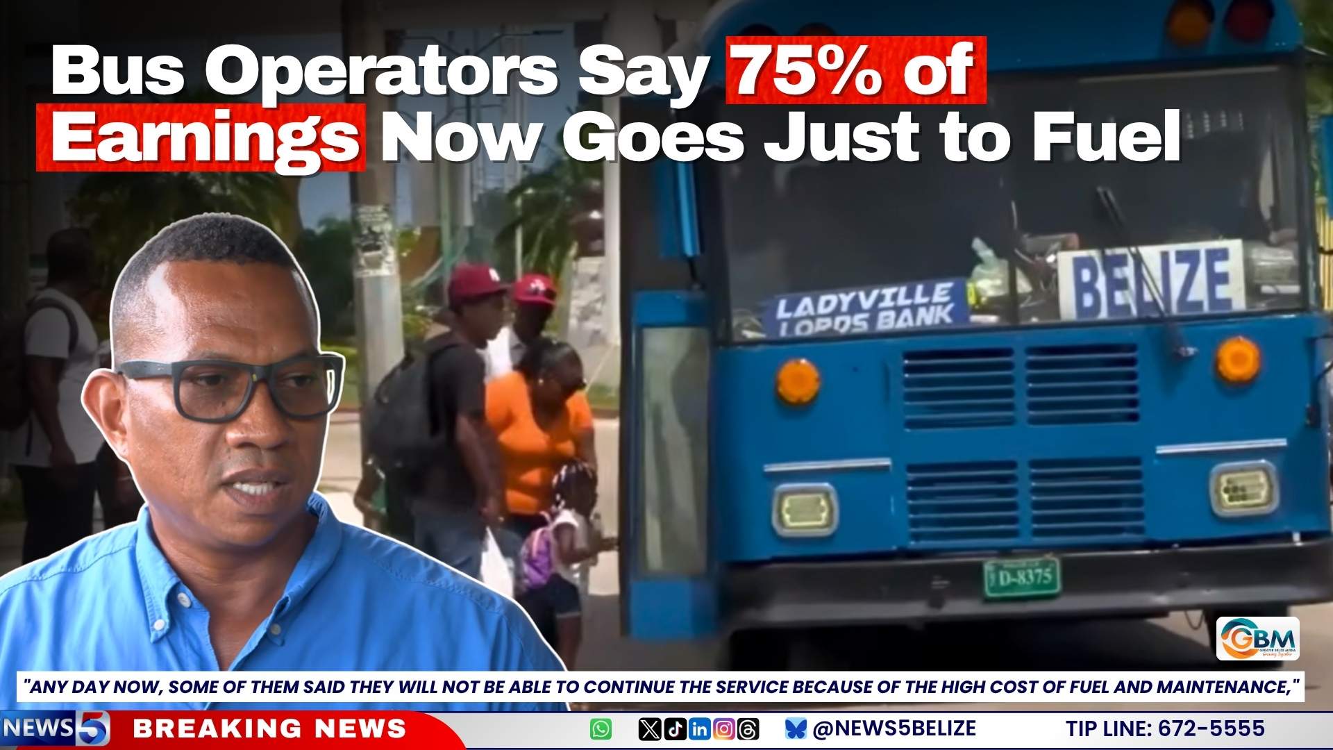 Bus Operators Say 75% of Earnings Now Goes Just to Fuel