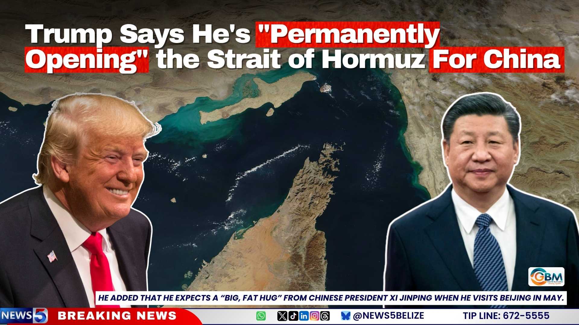 Trump Says He's "Permanently Opening" the Strait of Hormuz for China