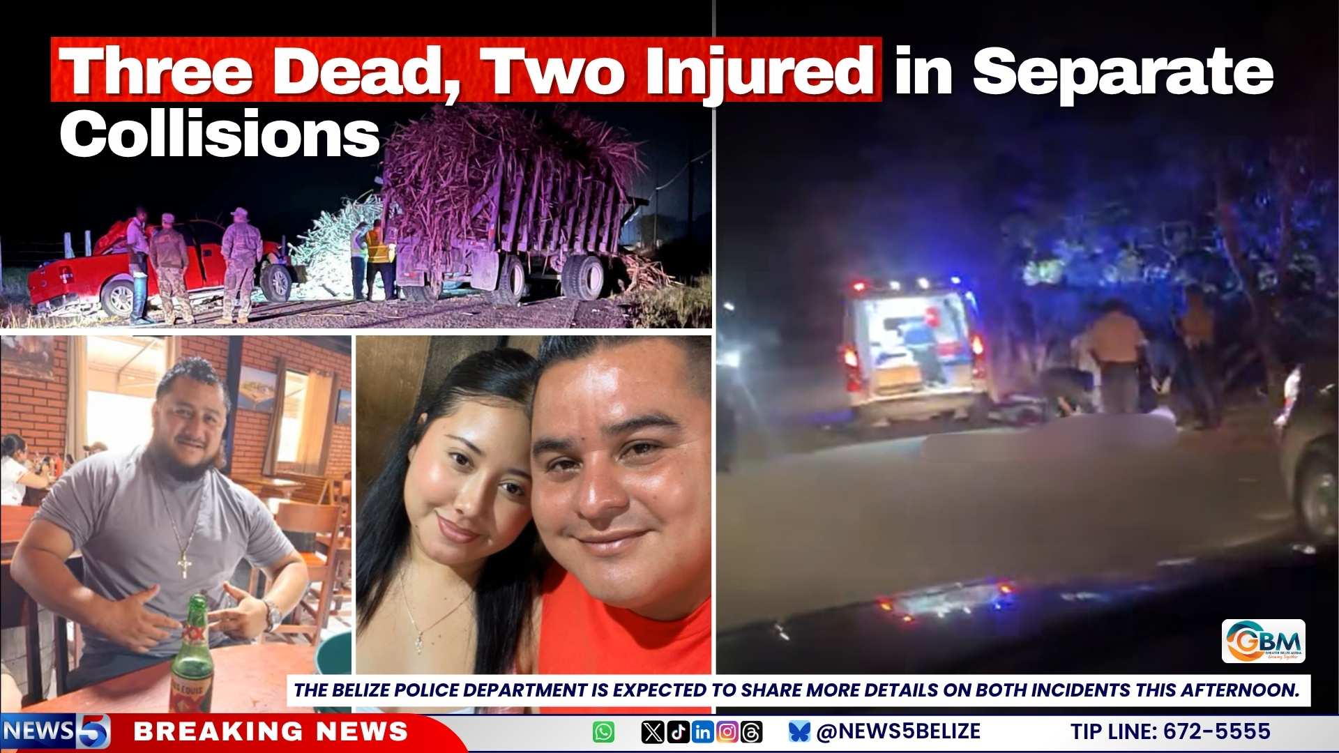 Three Dead, Two Injured in Separate Collisions