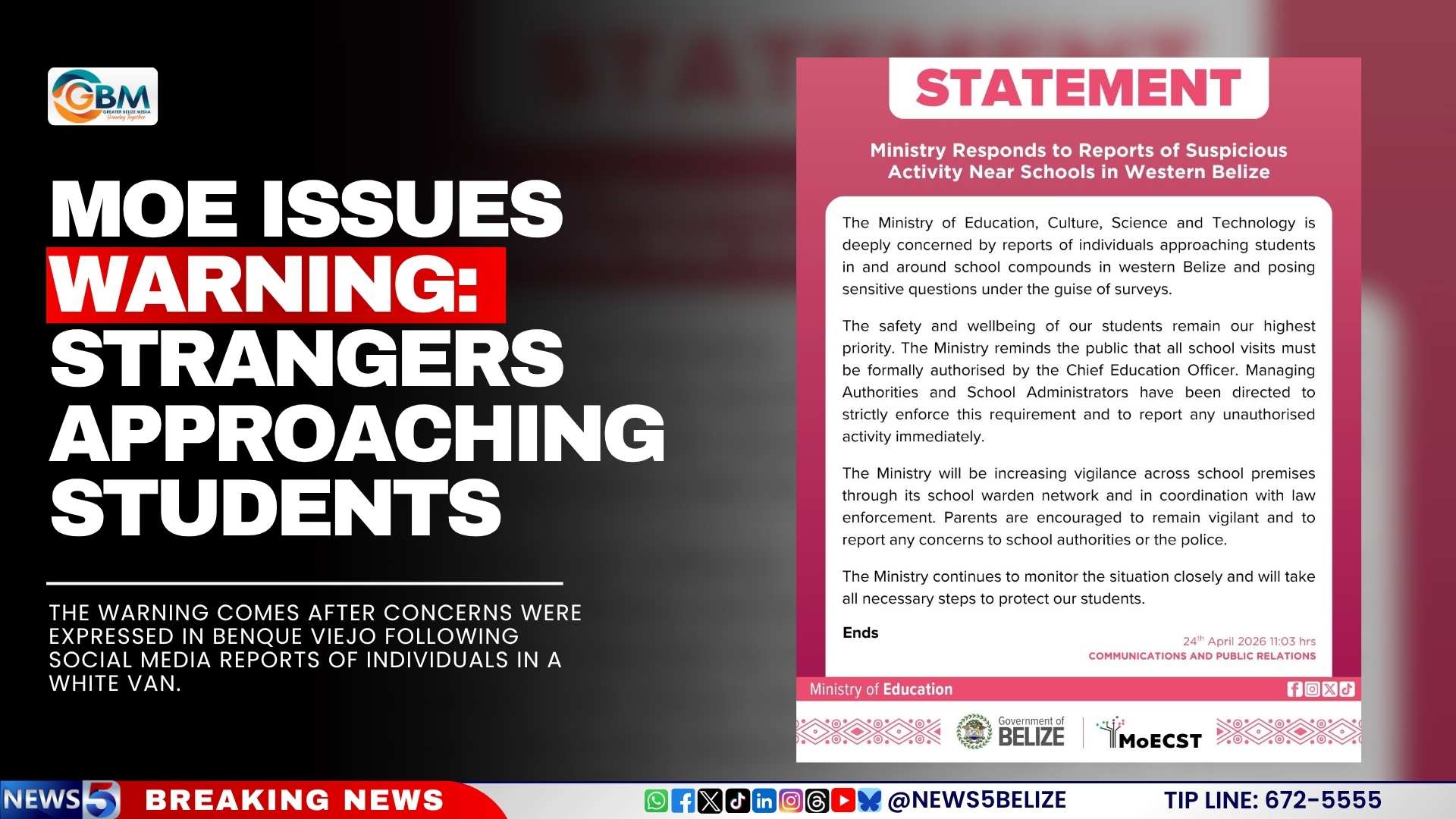 MOE Issues Warning: Strangers Approaching Students