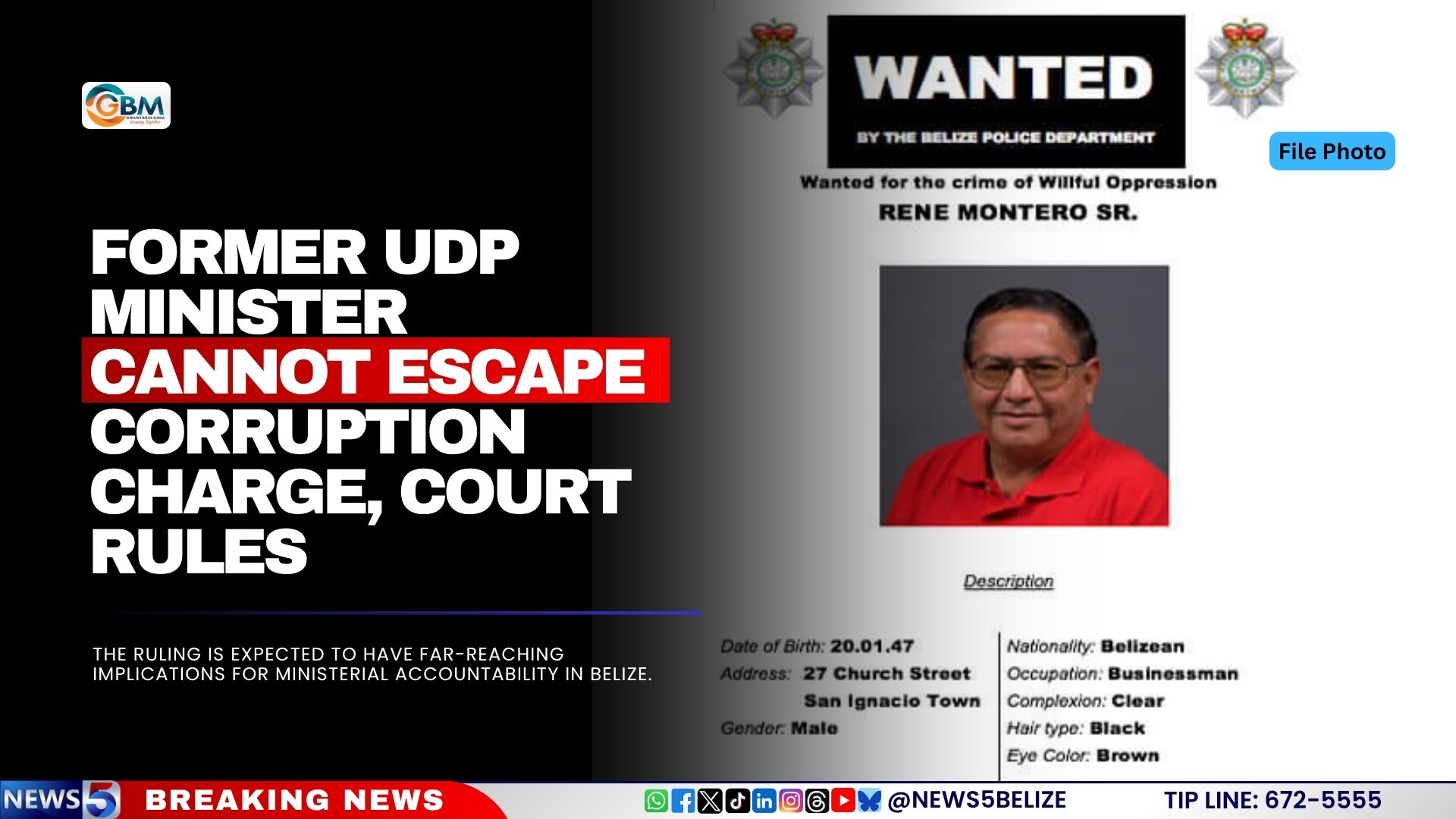 Former UDP Minister Cannot Escape Corruption Charge, Court Rules